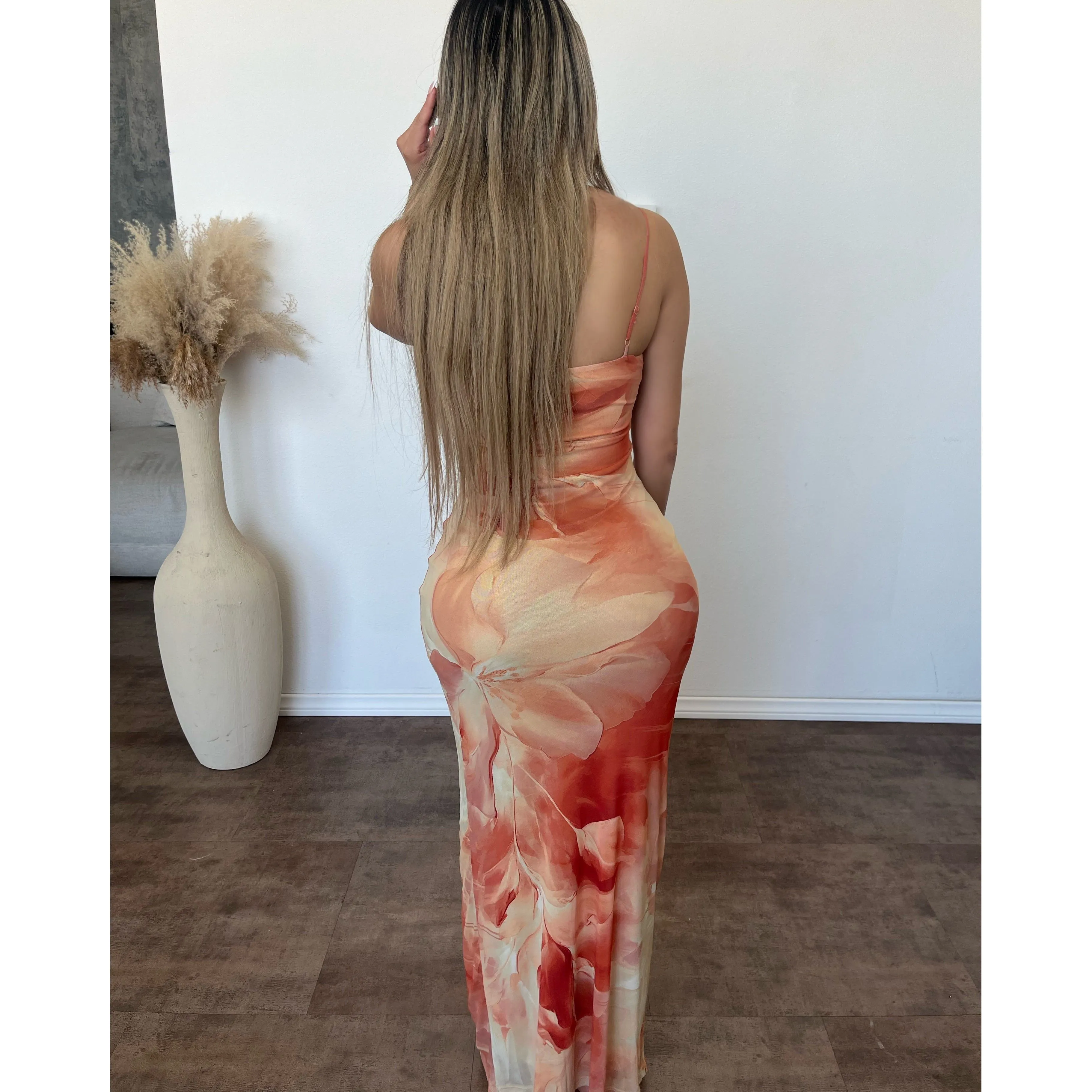 Valerie Long Dress (Yellow/Orange) sold by OOTDFash product image thumbnail 2