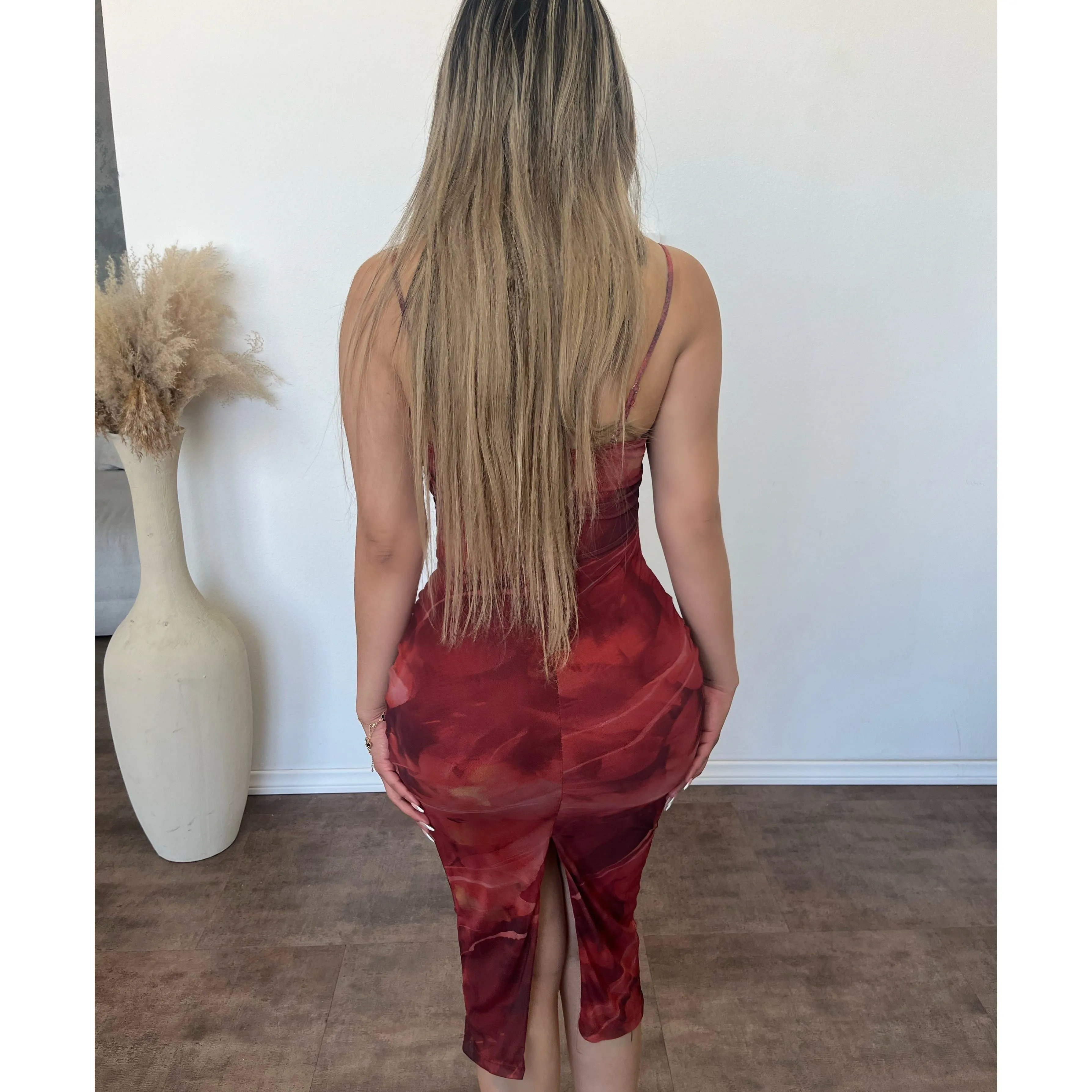 Celina Mesh Dress (Red) sold by OOTDFash product image thumbnail 2