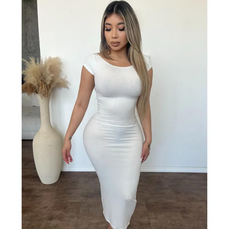 Daniella Open back Maxi Dress (White) sold by OOTDFash