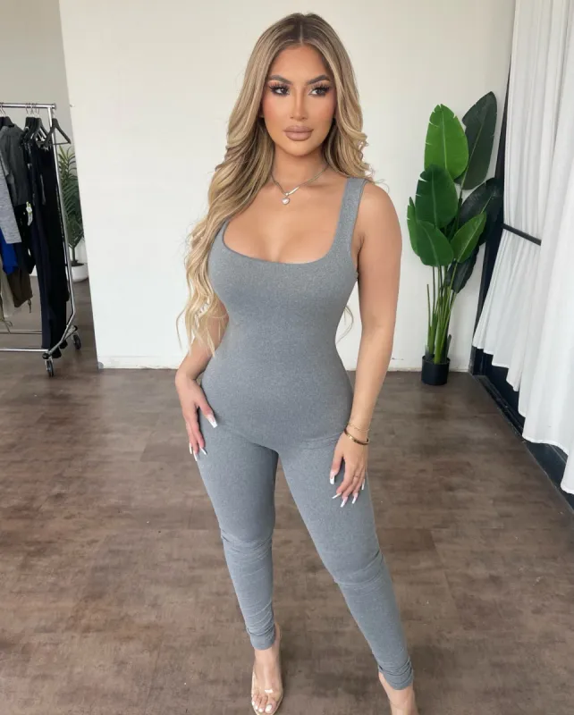 Sari Jumpsuit (Heather Grey) sold by OOTDFash