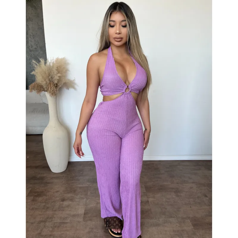 Alyssa O ring Jumpsuit (Lady Lilac) sold by OOTDFash