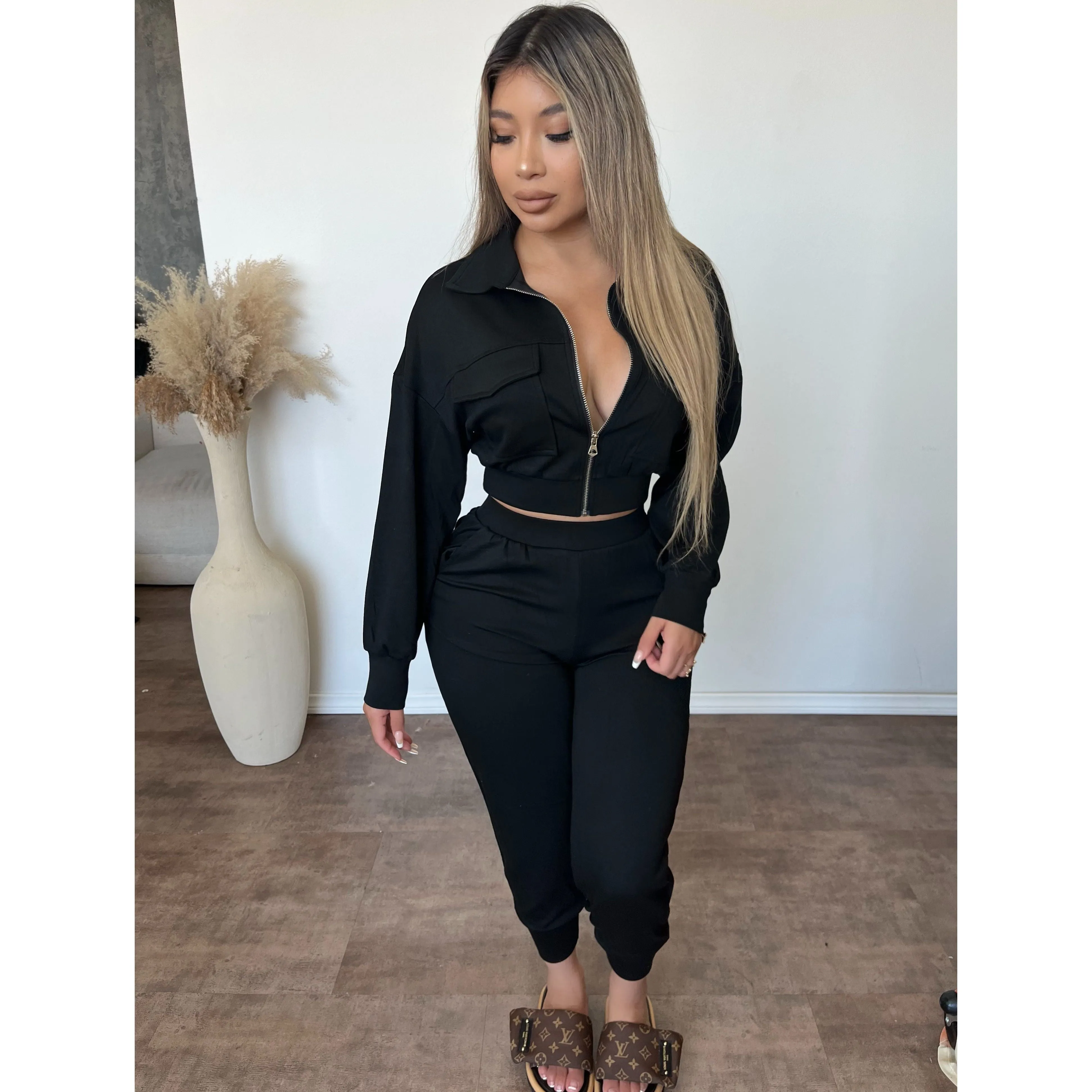 Karina Double Soft 2 Piece Set (Black) sold by OOTDFash