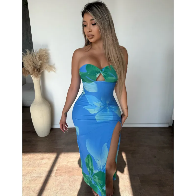 Shella Mesh Dress (Blue) sold by OOTDFash