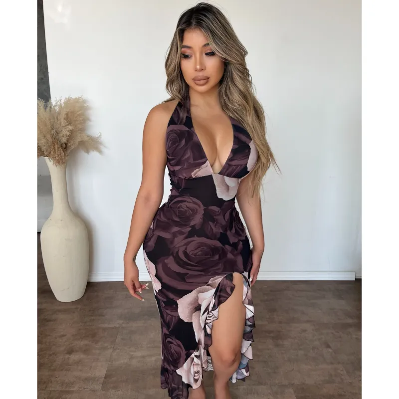 Pricilla Mesh Halter Neck (Brown) sold by OOTDFash