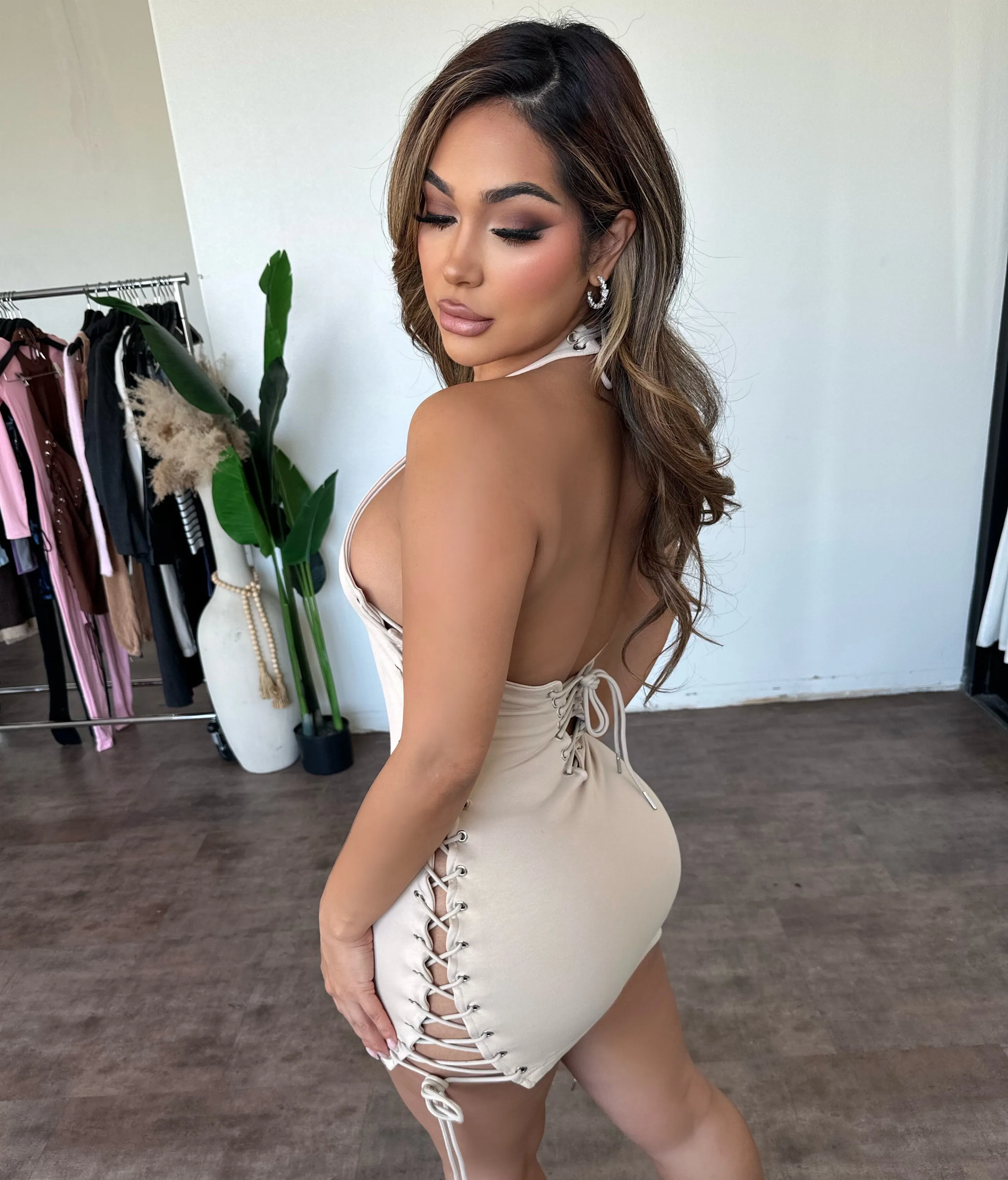 Sophia Dress (Sand) sold by OOTDFash product image thumbnail 2