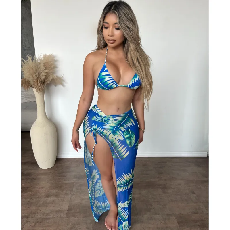Julene Bikini Set (Blue/Green) sold by OOTDFash