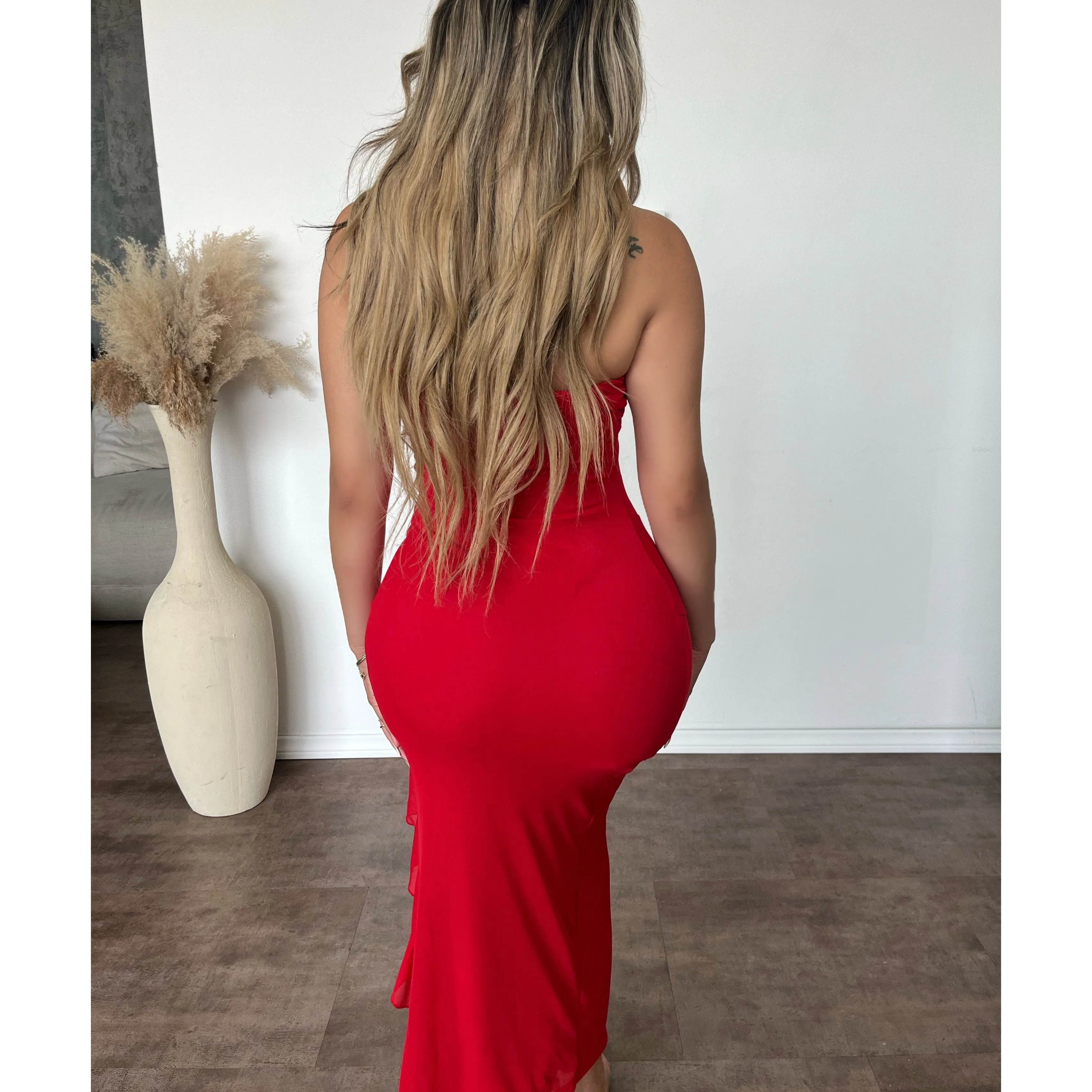 Selena Power Mesh Dress (Red) sold by OOTDFash product image thumbnail 2