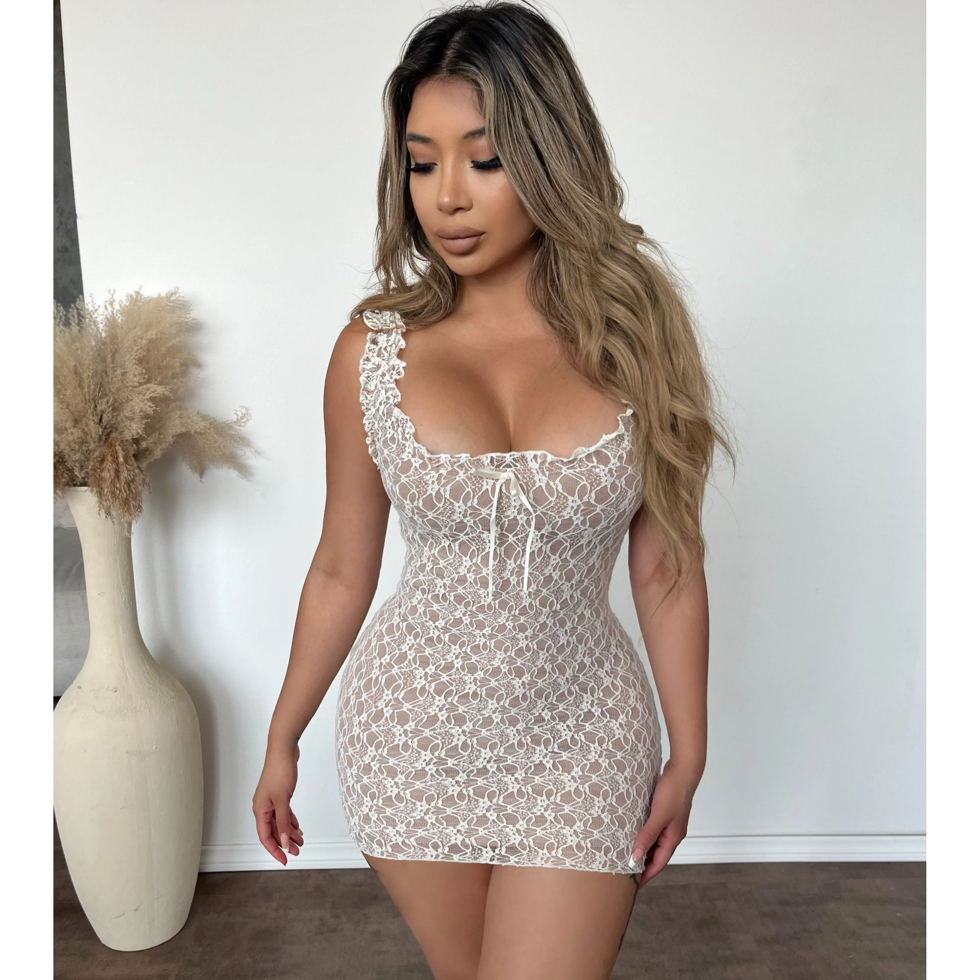 Embri Laced Dress (Ivory) sold by OOTDFash