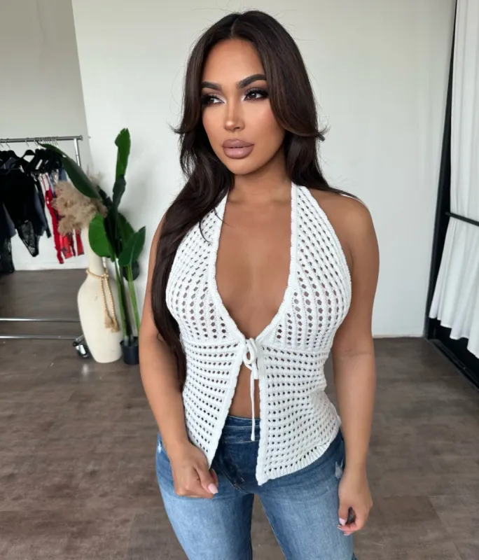 Vanessa Knitted Top (Cream) sold by OOTDFash