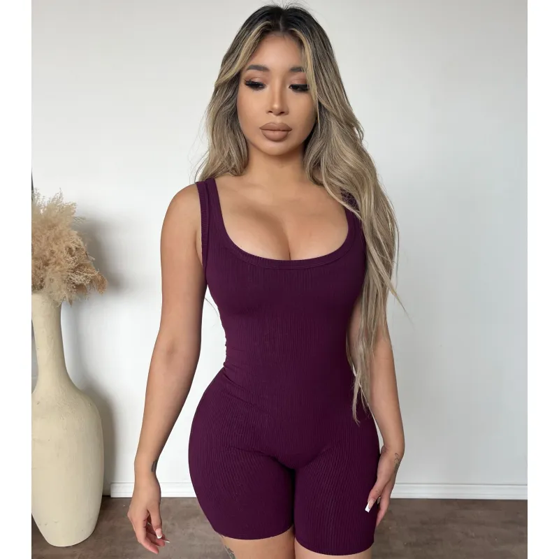 Ally Sleeveless Romper (Beet) sold by OOTDFash