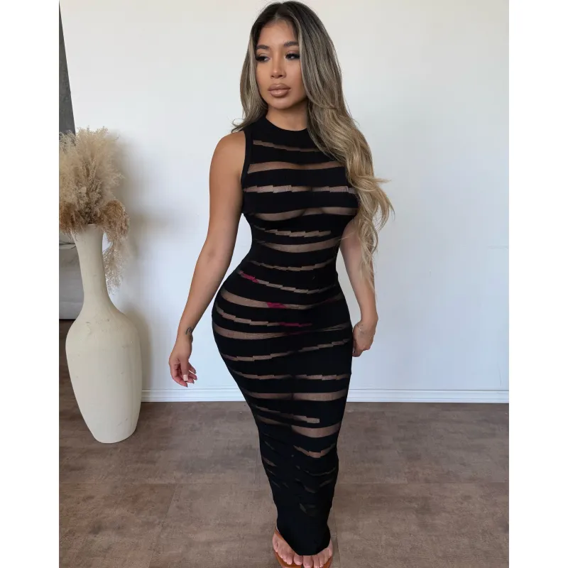 Melissa Mesh Dress (Black) sold by OOTDFash