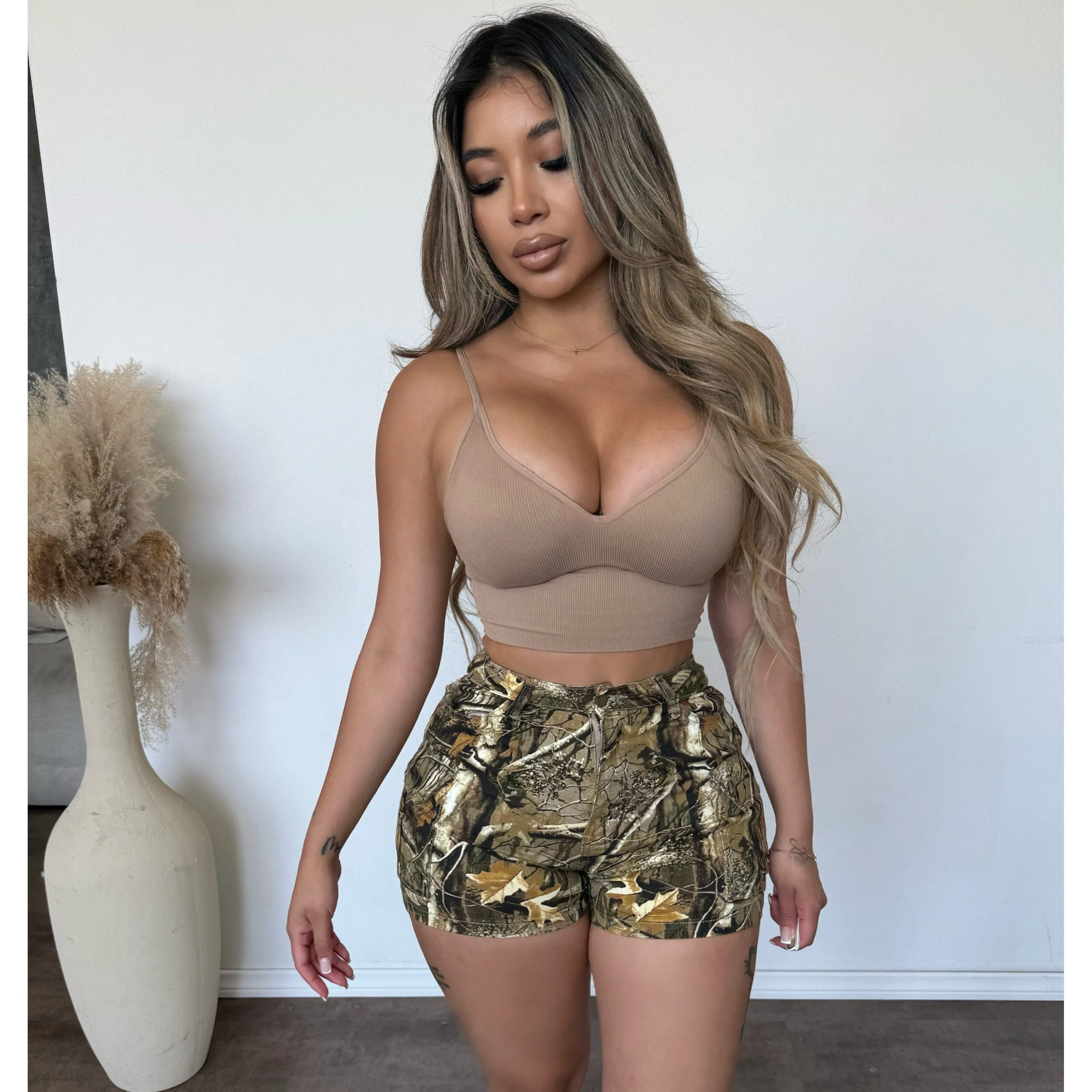 Colbey Cami Bra Padded Top (Light Mocha) sold by OOTDFash