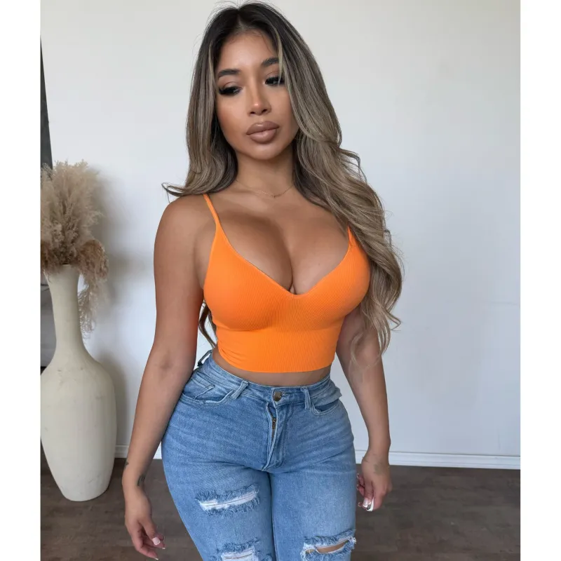 Colbey Cami Bra Padded Top (Apricot) sold by OOTDFash
