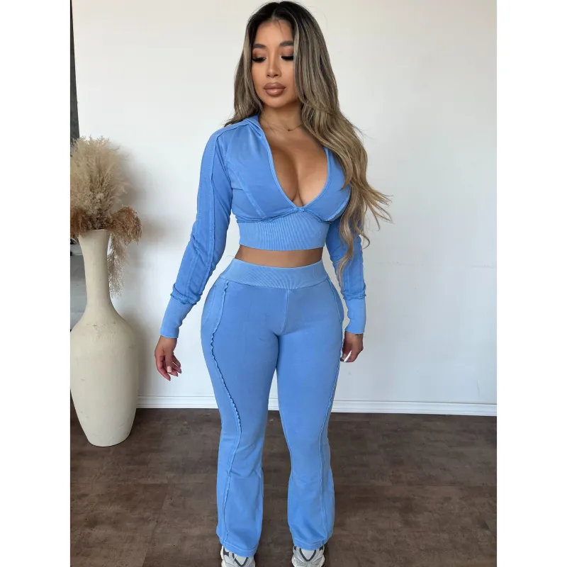 Anica Washed Training Set (Blue) sold by OOTDFash