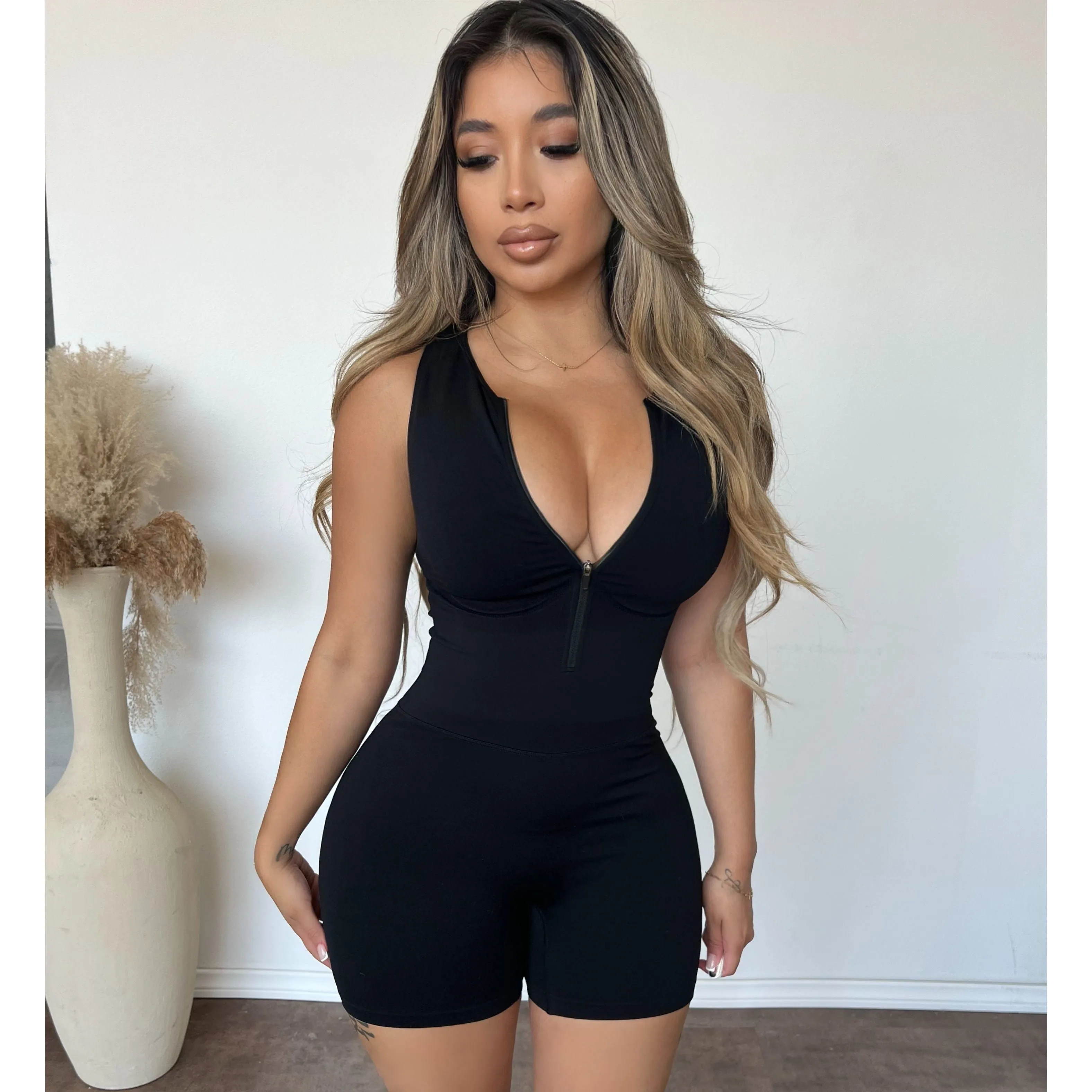 Diana Ribbed Romper (Black) sold by OOTDFash