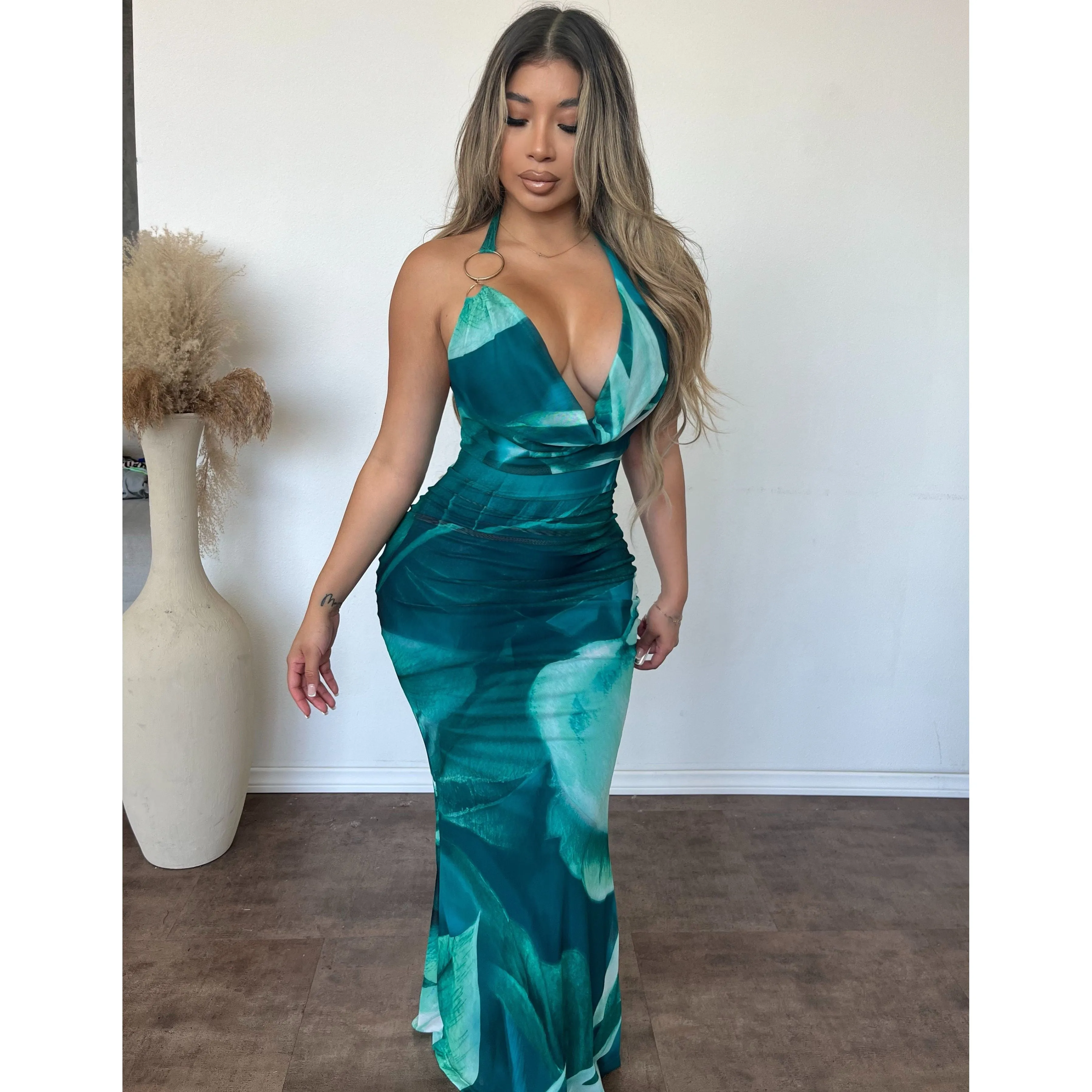 Frankie Mesh Dress (Green) sold by OOTDFash