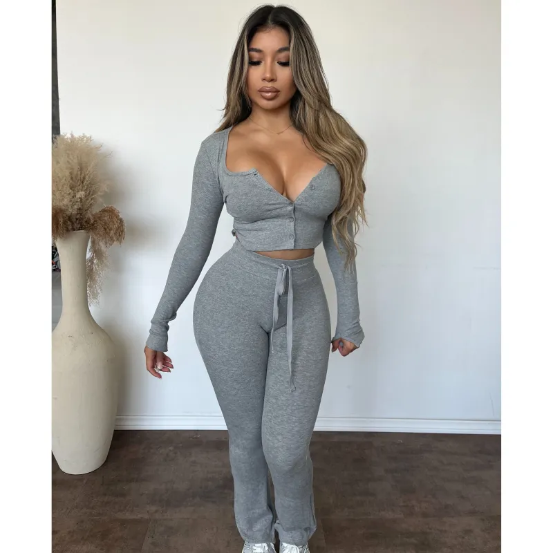 Gigi Lounge Pants (Heather Grey) sold by OOTDFash