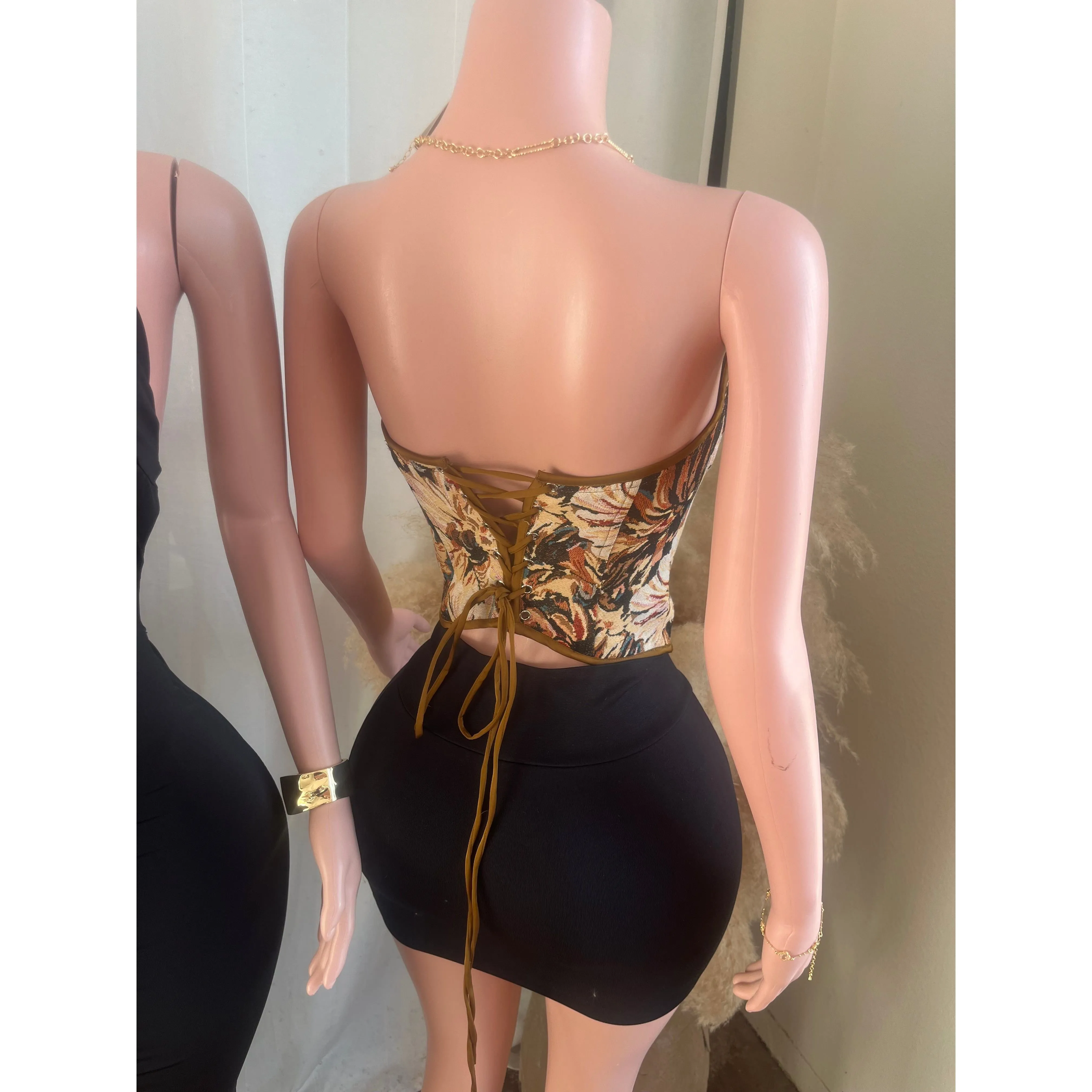 Jenny Tie Corset Top (Black Combo) sold by OOTDFash product image thumbnail 2