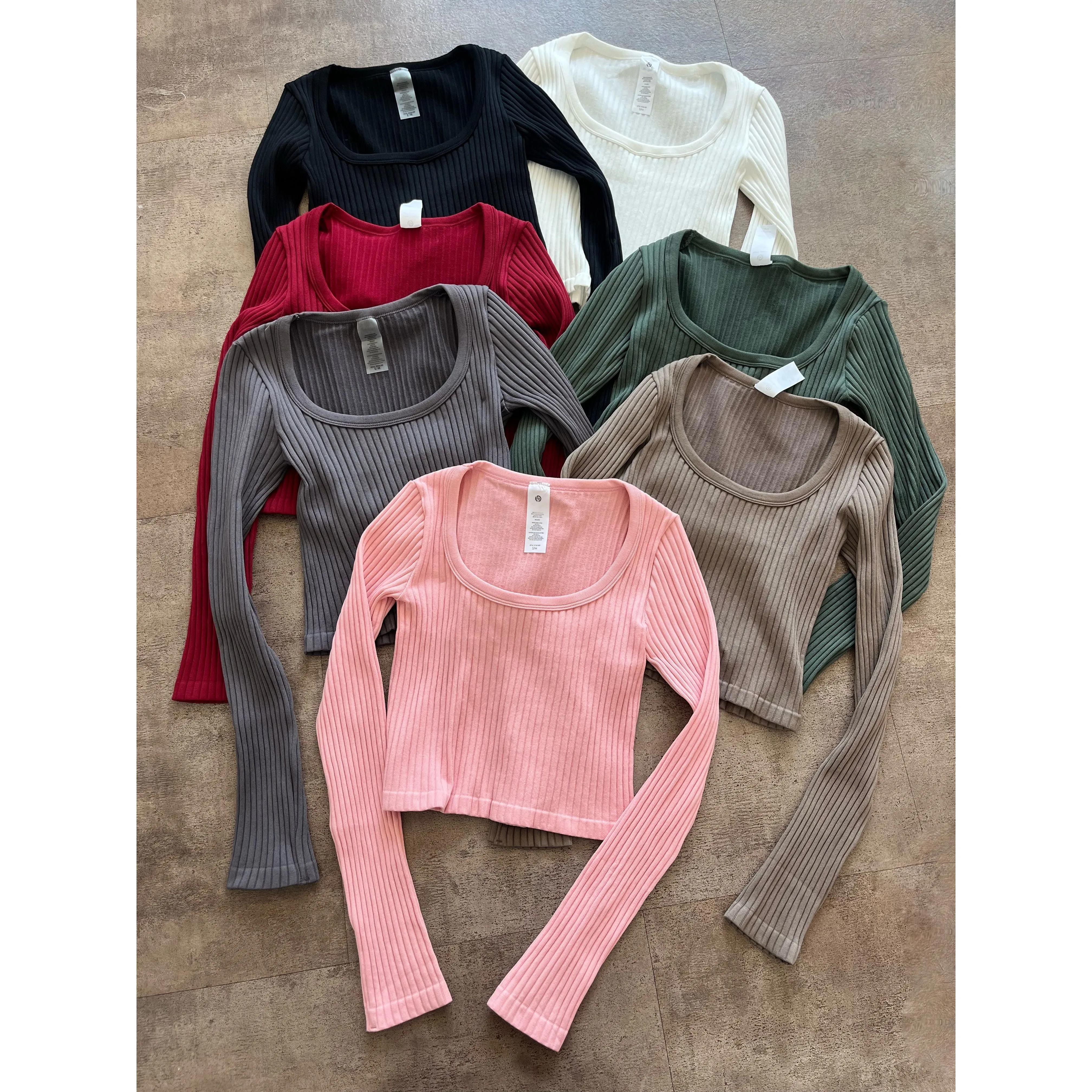 Kayana Square Neck Ribbed Long Sleeve Crop Top (Camping Green) sold by OOTDFash product image thumbnail 2