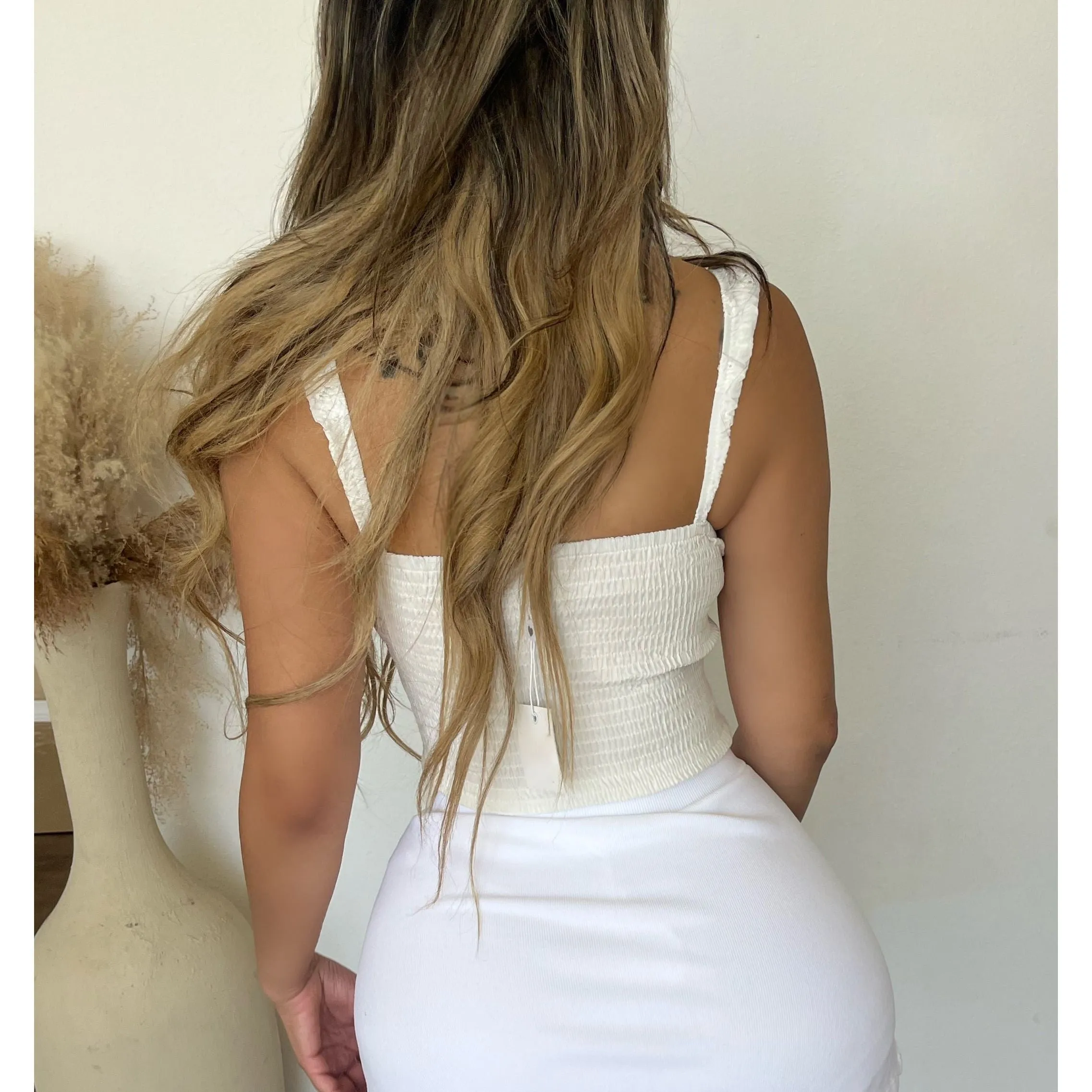 Zoe Top W Pink Lace (White) sold by OOTDFash product image thumbnail 2