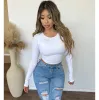 Hailey Round Neck Seamless Top (White) sold by OOTDFash