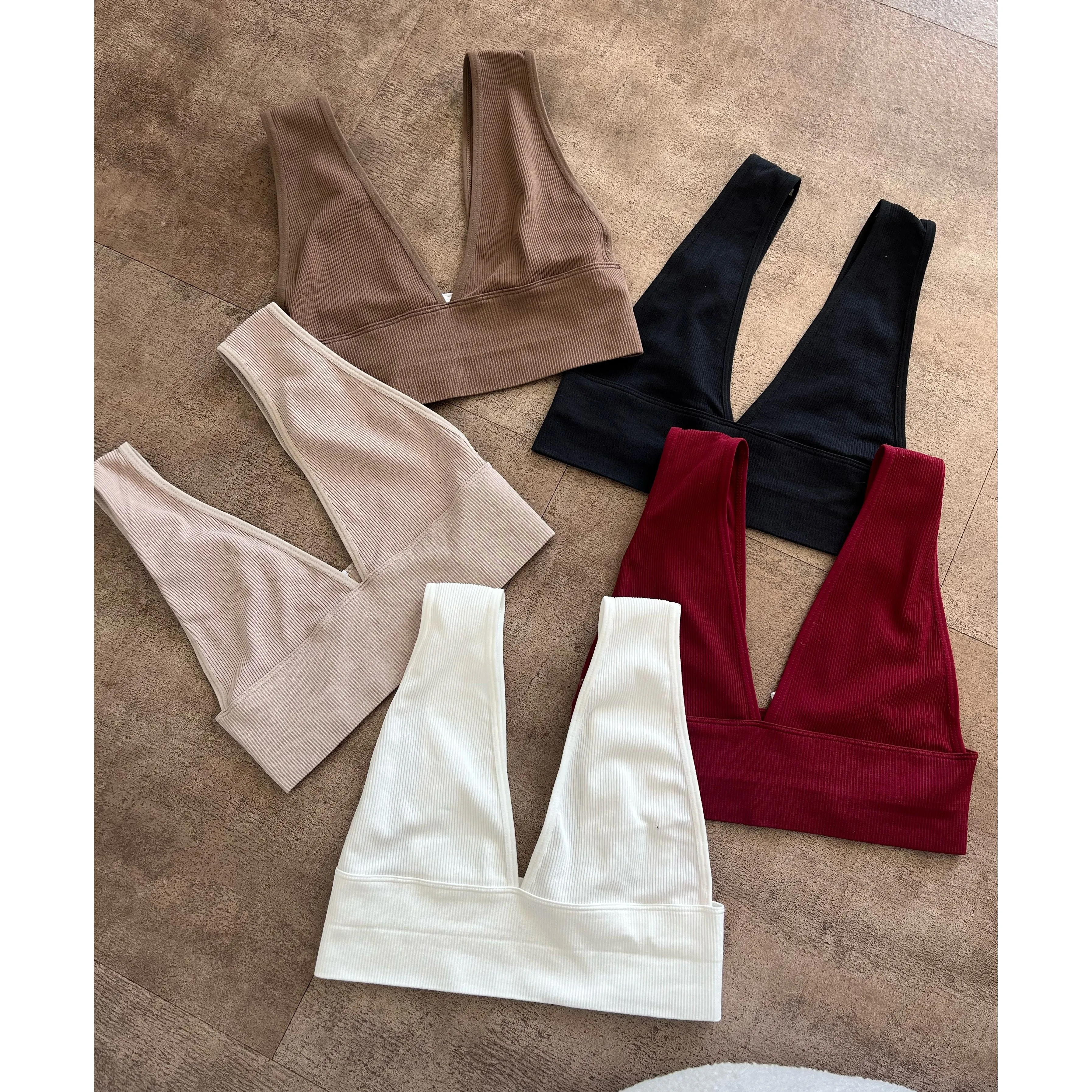 Amanda Deep V Neck Low Back Sleeveless Top (Burgundy) sold by OOTDFash product image thumbnail 2