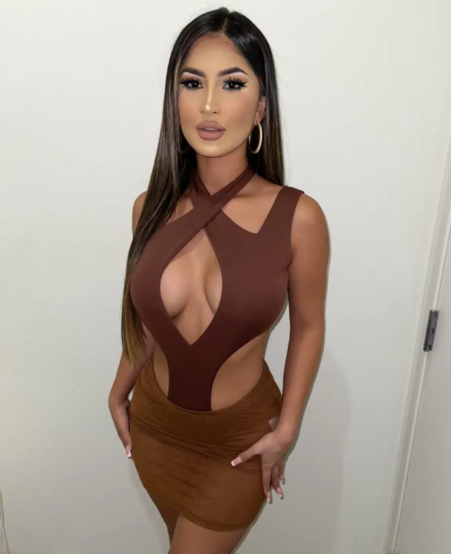 Becky Halter Dress(Brown)FINAL SALE sold by OOTDFash