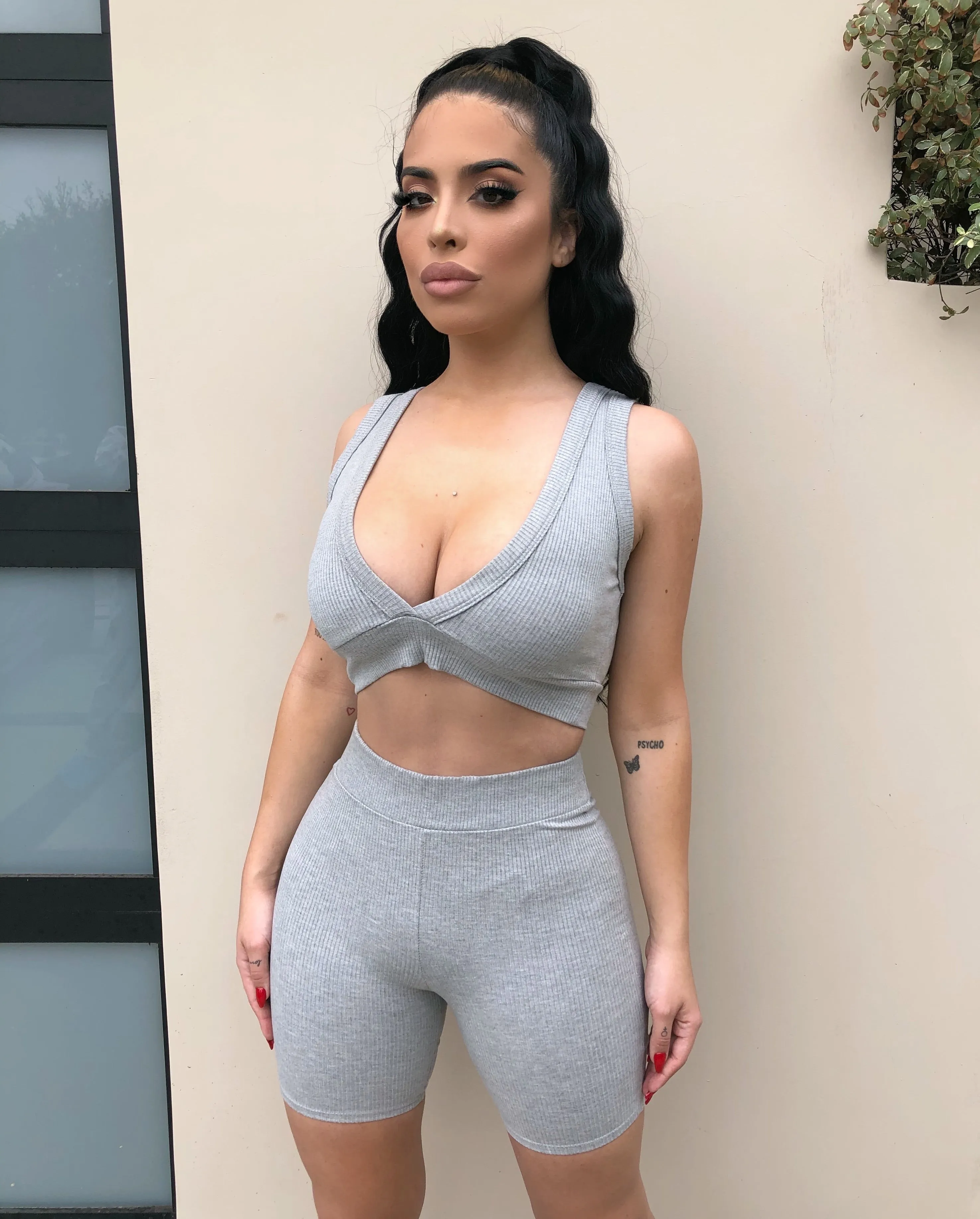 Stacey Biker Set(Grey) sold by OOTDFash