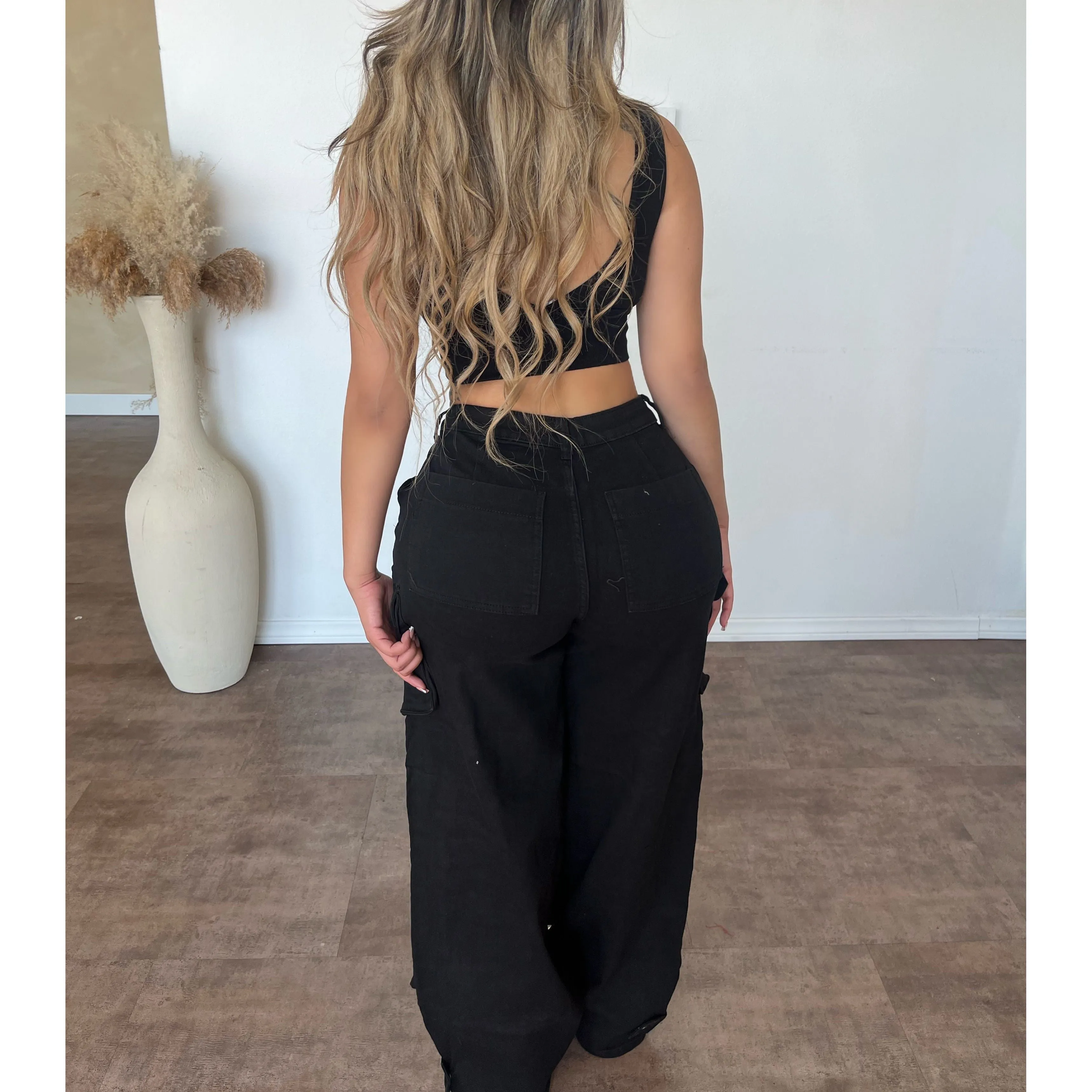 Frank Cargo Pants W Stretch (Black) sold by OOTDFash product image thumbnail 2