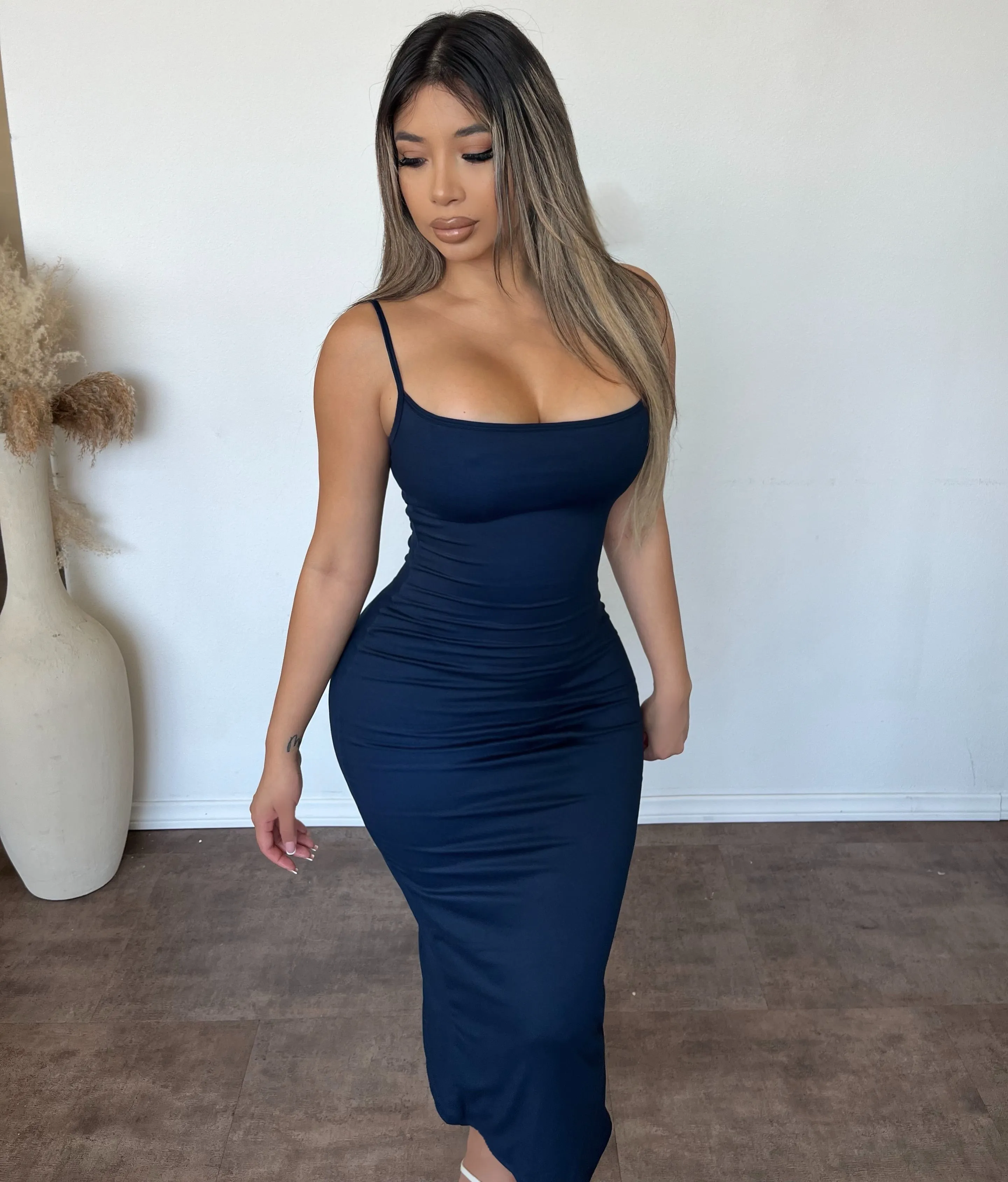 Leah Maxi Strapped Dress (Dark Blue) sold by OOTDFash