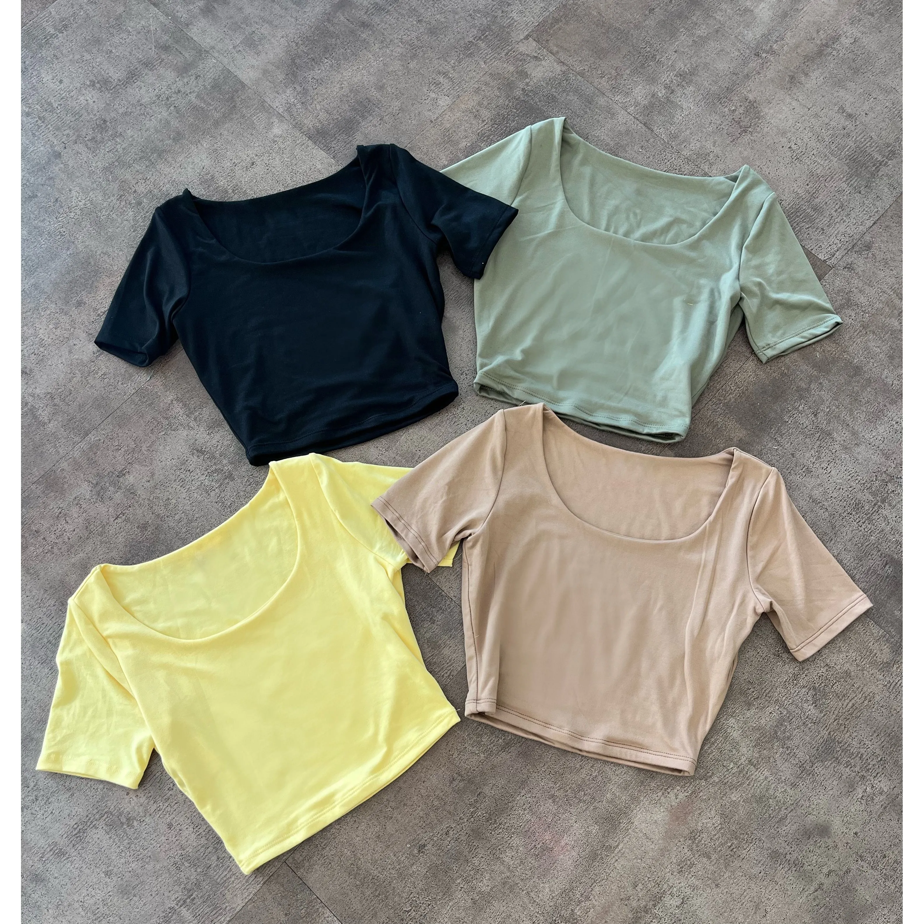 Amber Short Sleeve Crop Top (Nude) sold by OOTDFash product image thumbnail 2