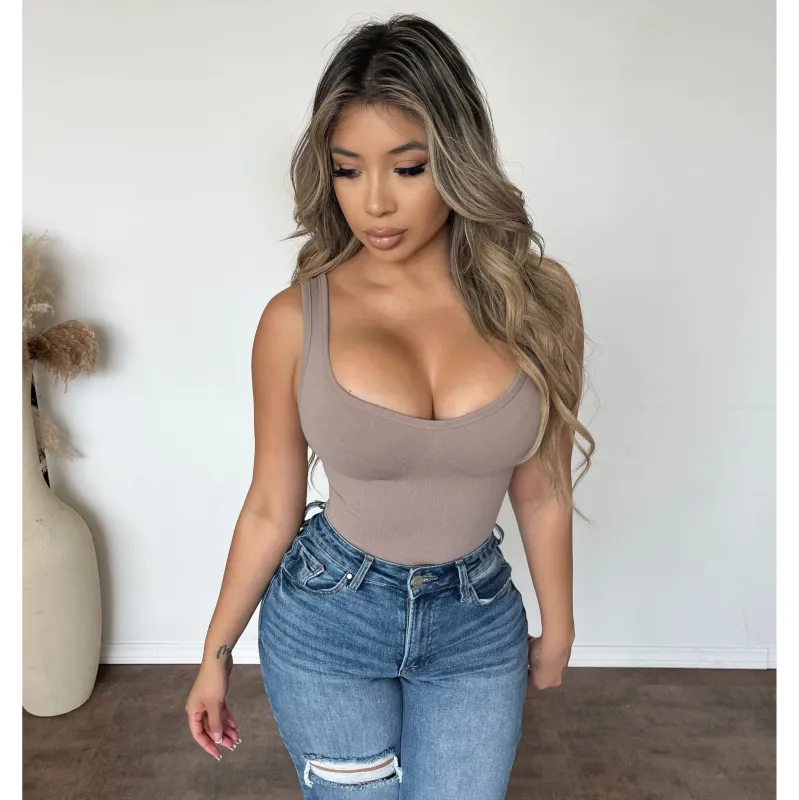 Madilyn Sleeveless BodySuits (Ash) sold by OOTDFash