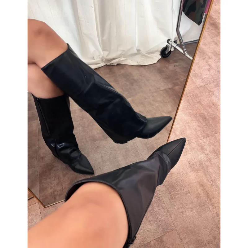 Jenny Wide Boots (Black) sold by OOTDFash