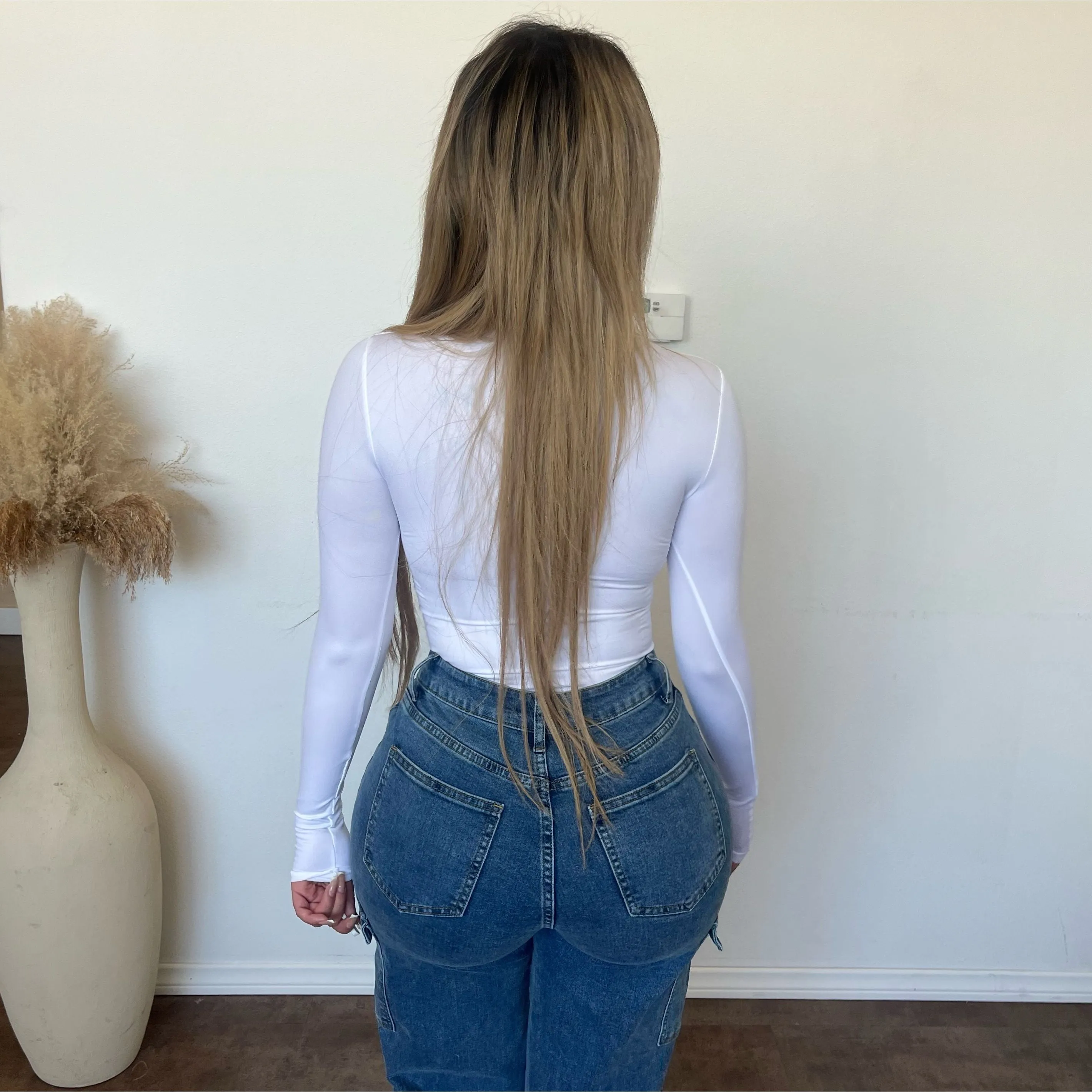 Anayla Square Neck Long Slv Top (White) sold by OOTDFash product image thumbnail 2