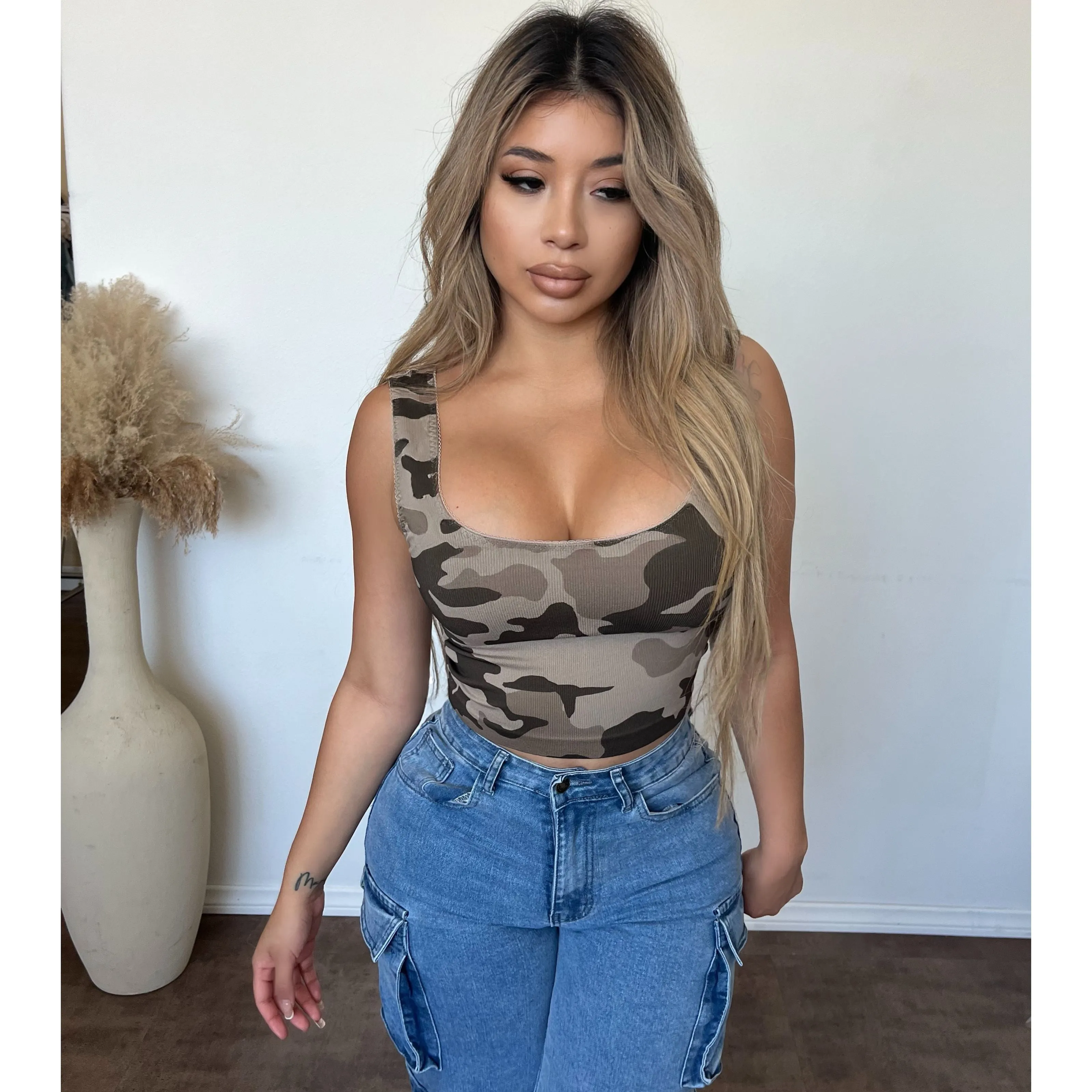 Denise Camo Print Tank Top (Ash) sold by OOTDFash