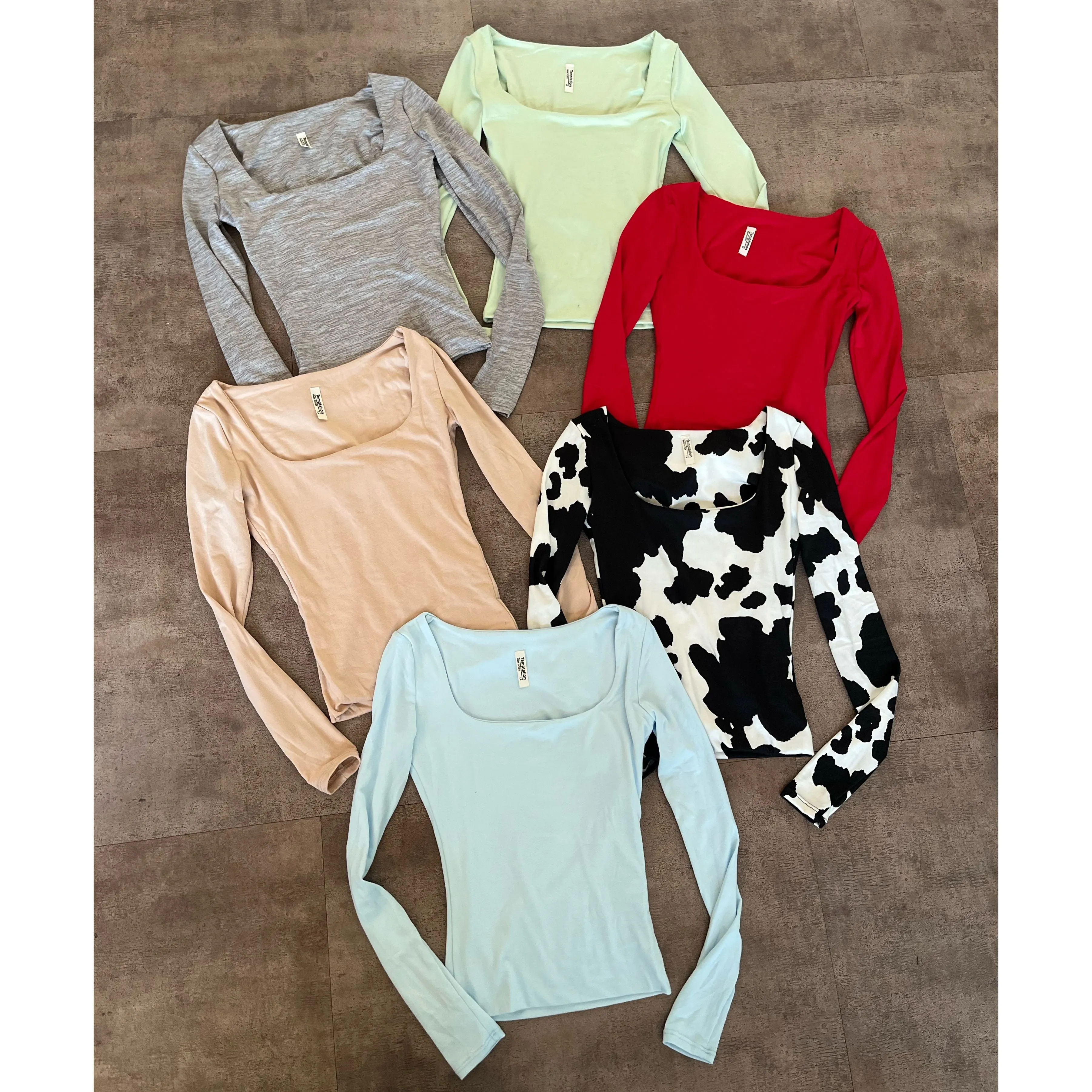 Reina Long Sleeve Scoop Neck Top (Red) sold by OOTDFash product image thumbnail 2