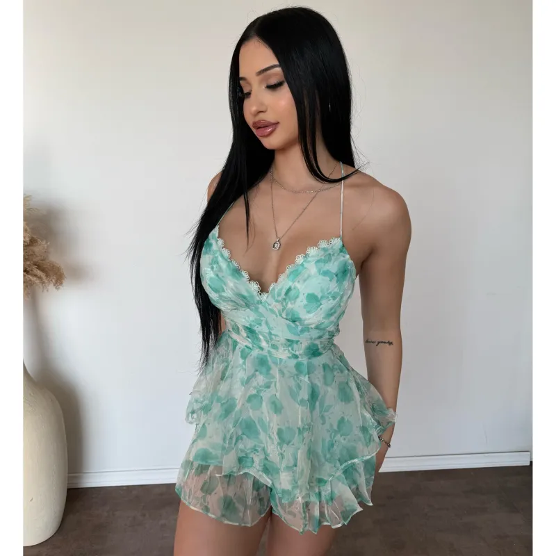 Kindle Flower Print Dress (Turquoise) sold by OOTDFash