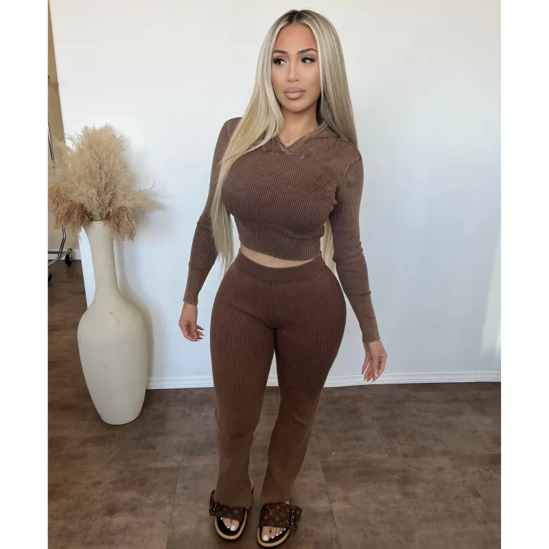 Ashley Hoodie Matching Set (Brown) sold by OOTDFash