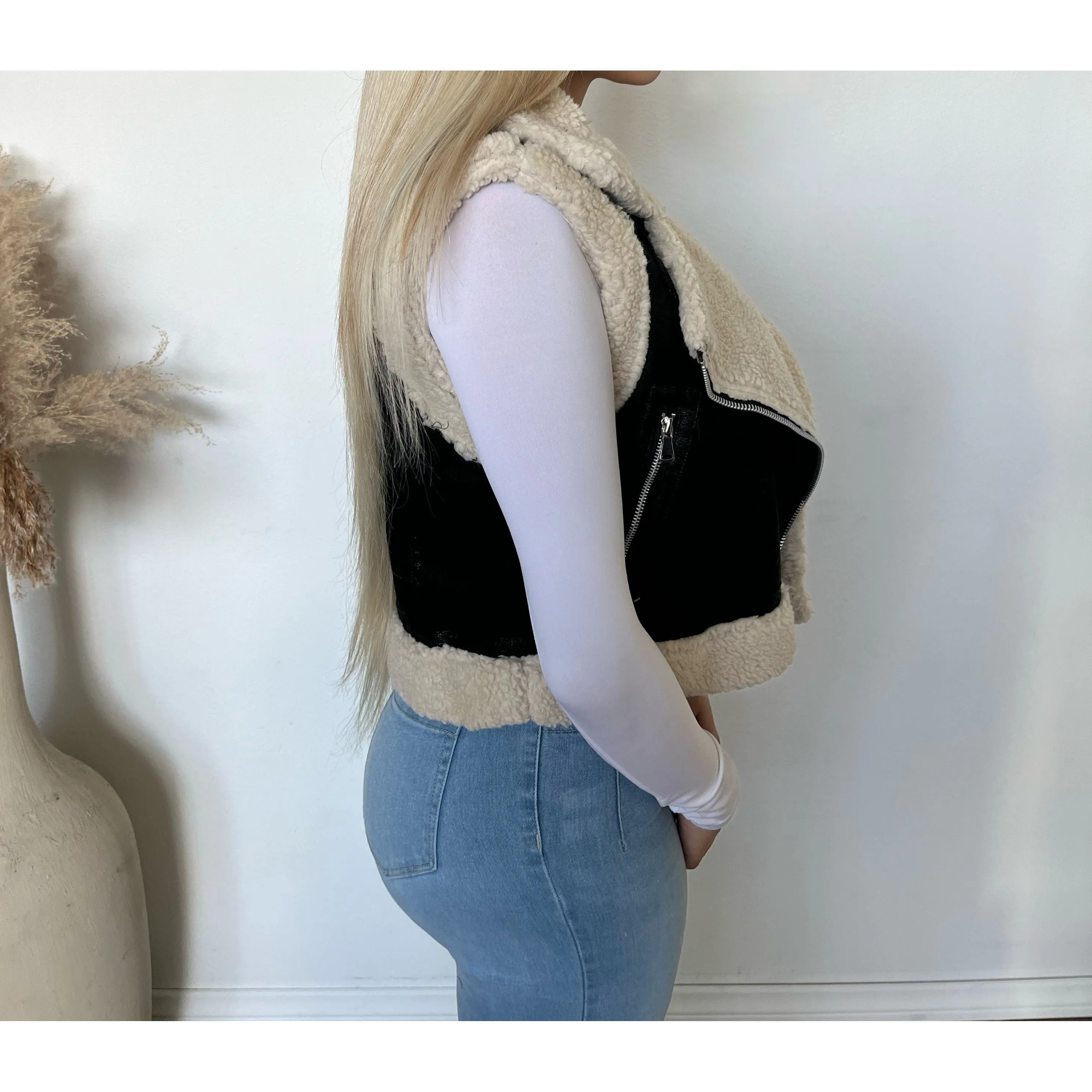 Megan Suede Vest Jacket (Black) sold by OOTDFash product image thumbnail 2