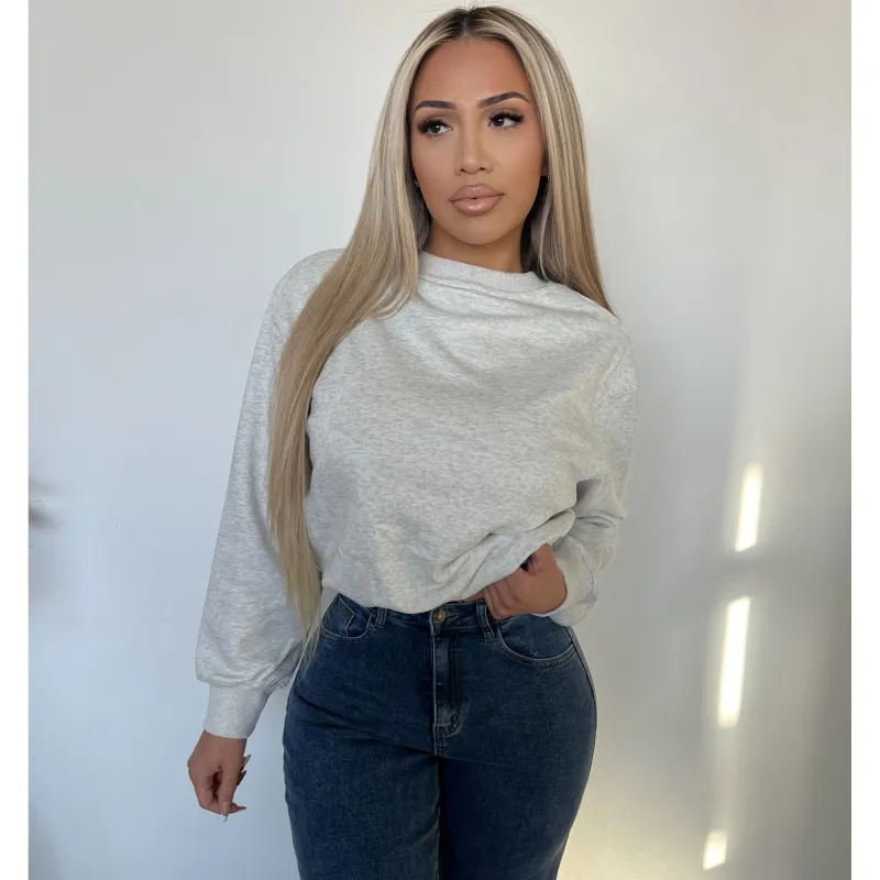 Marissa Bubble Sweatshirt (Light Heather Grey) sold by OOTDFash