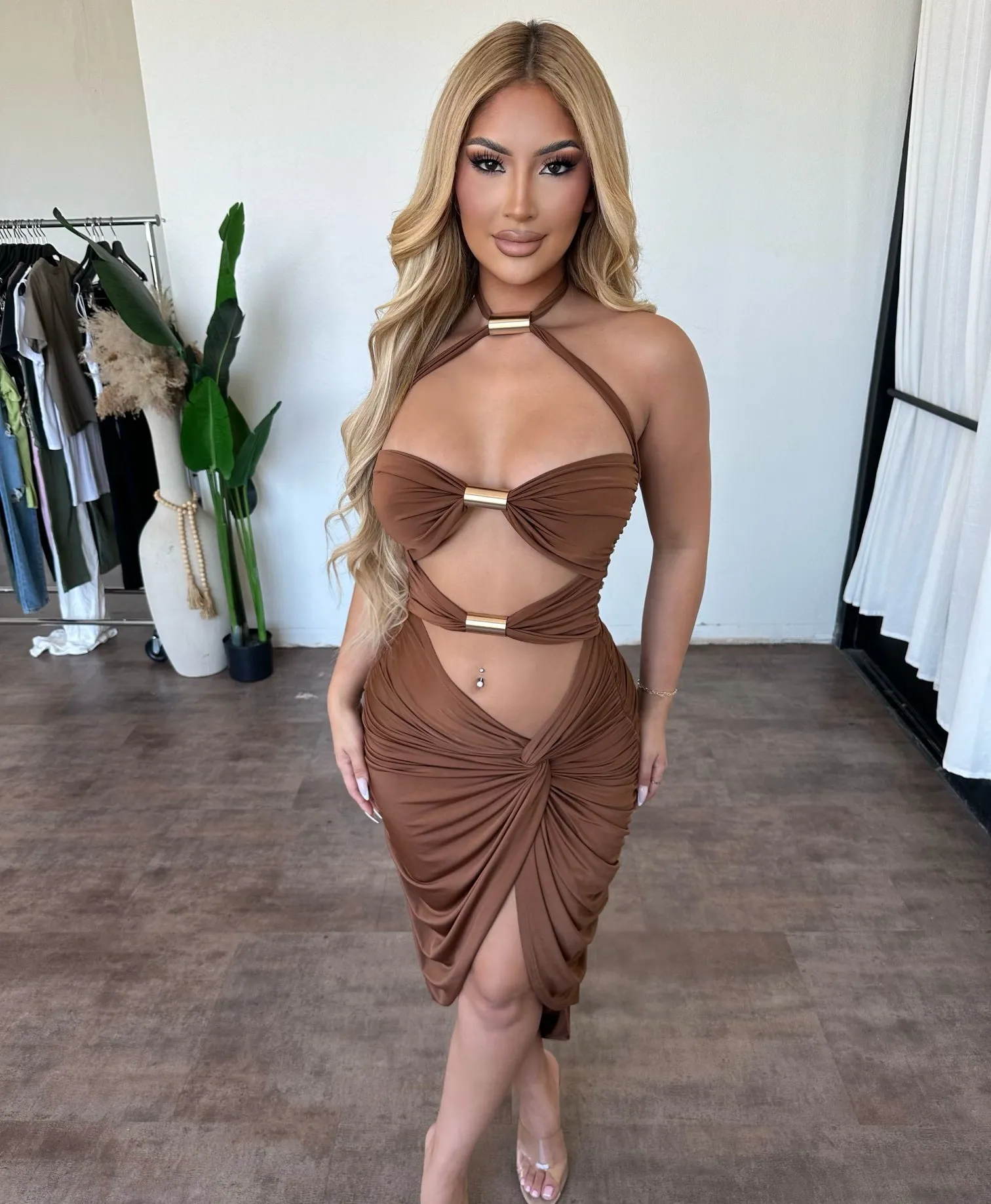 Kelly Dress (Brown) sold by OOTDFash