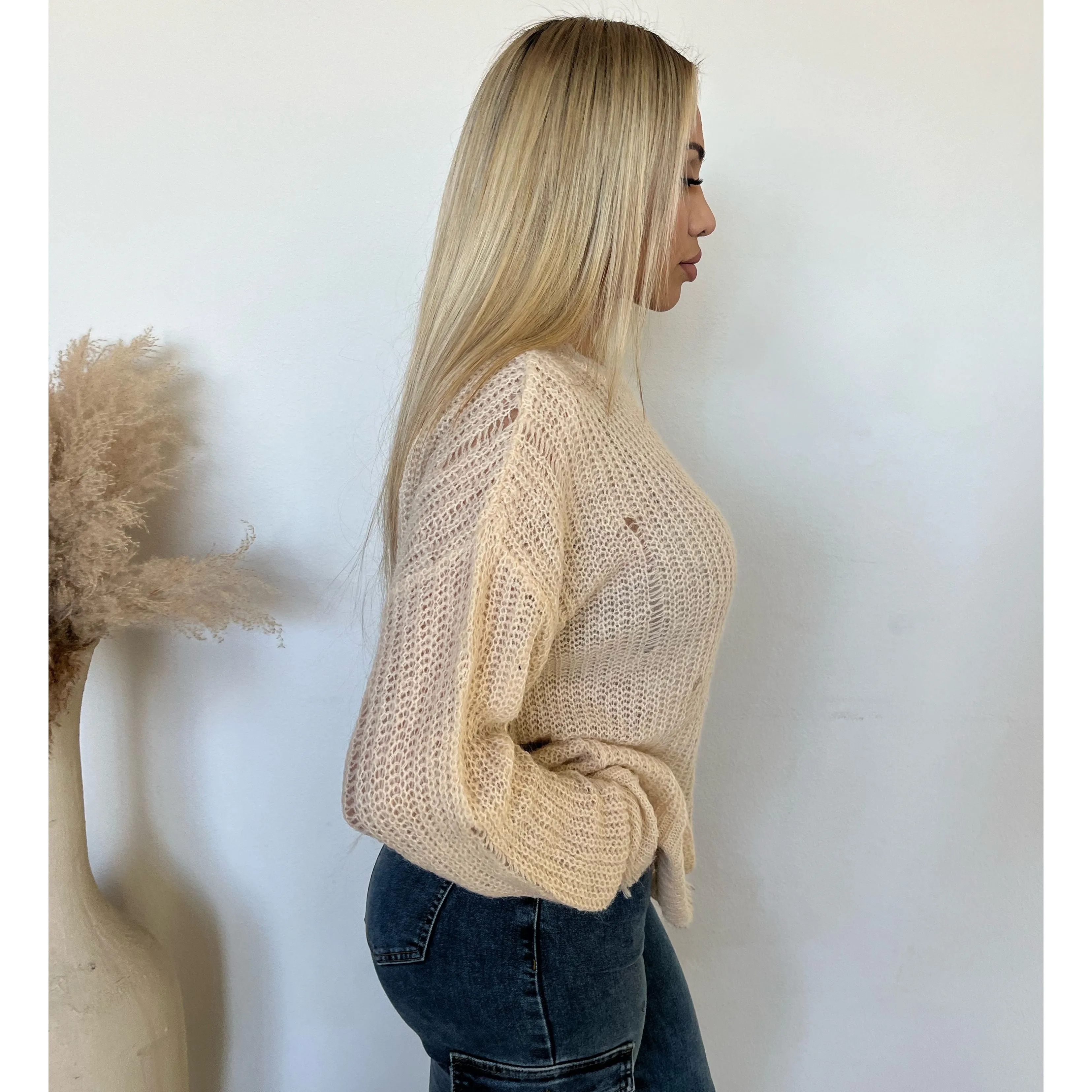 Daniella Pullover Sweater (Light Tan) sold by OOTDFash product image thumbnail 2