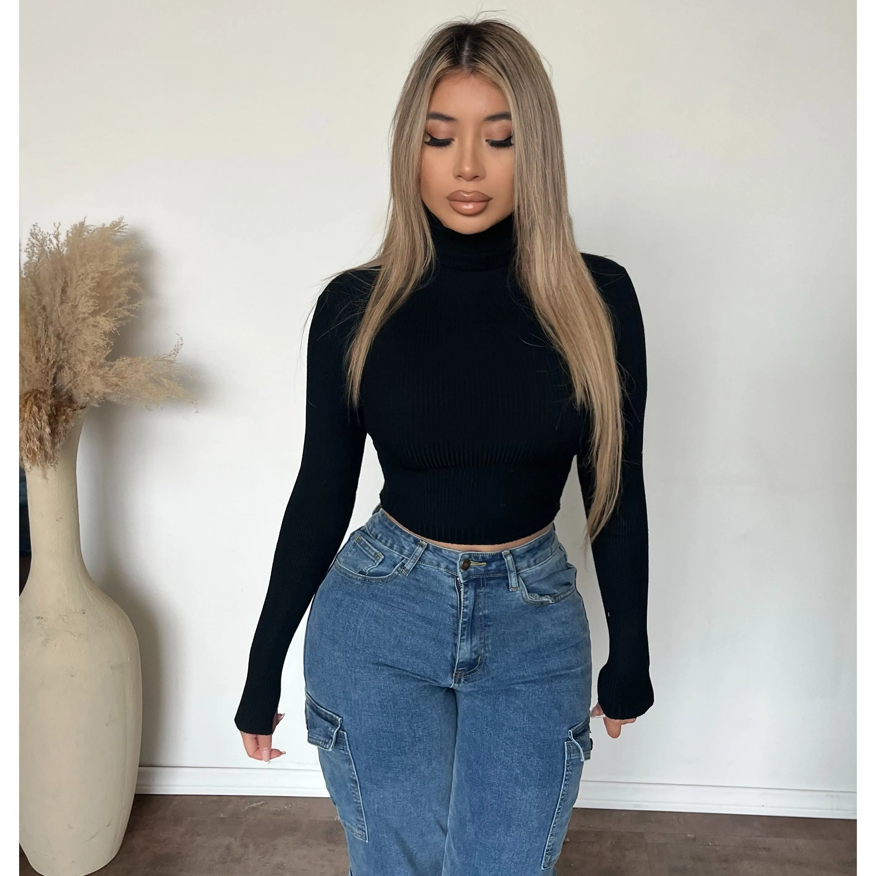 Amanda Turtle Neck Sweater (Black) sold by OOTDFash