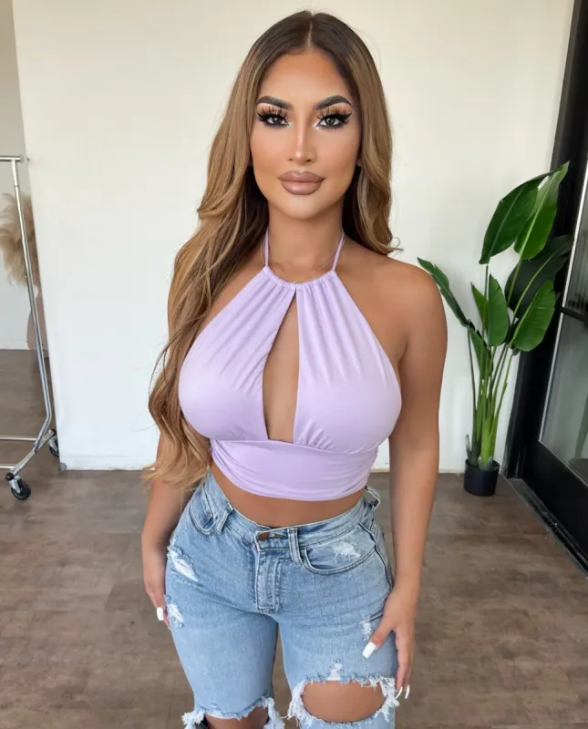 Lulu Halter Top(Lavender) sold by OOTDFash