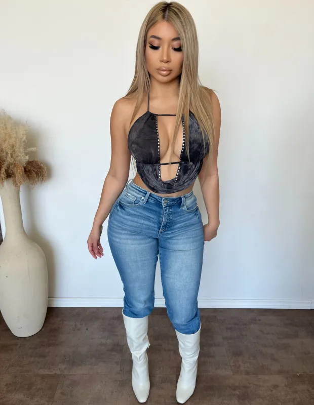 Hector High Rise Crop Straight Jeans (Medium) sold by OOTDFash