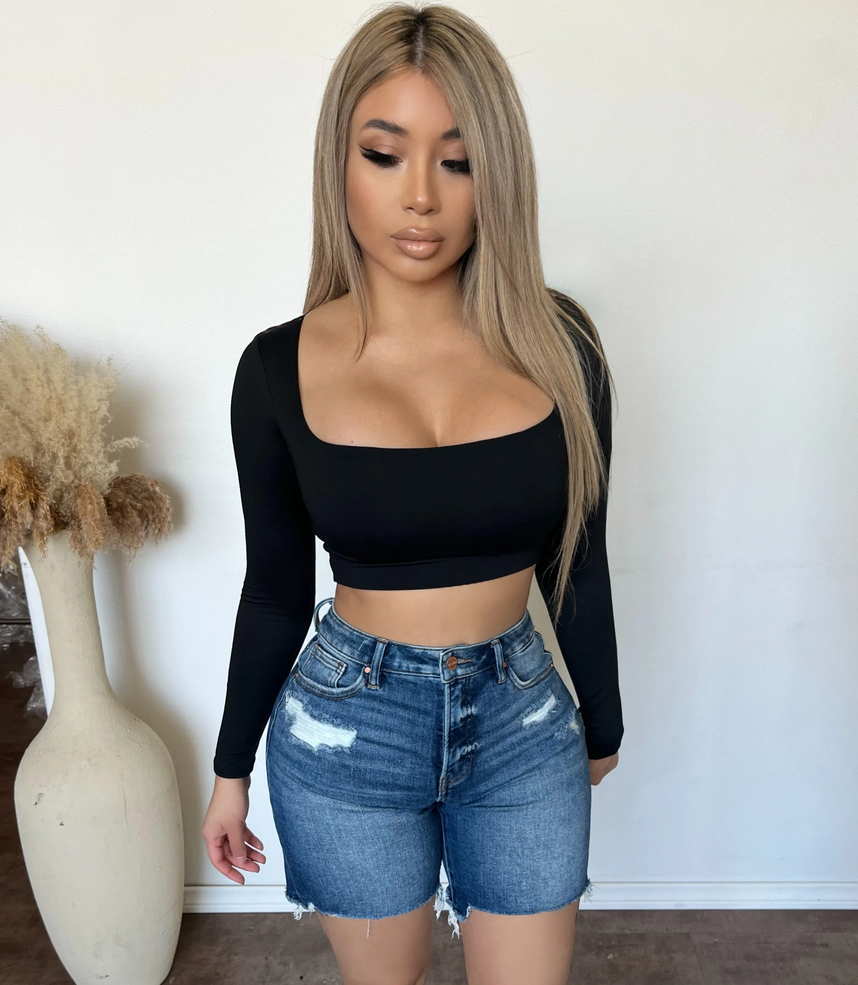 Jason High Rise Loose Fit Shorts (Dark) sold by OOTDFash