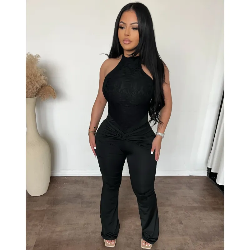 Tracy laced Jumpsuit (Black) made by OOTDFash