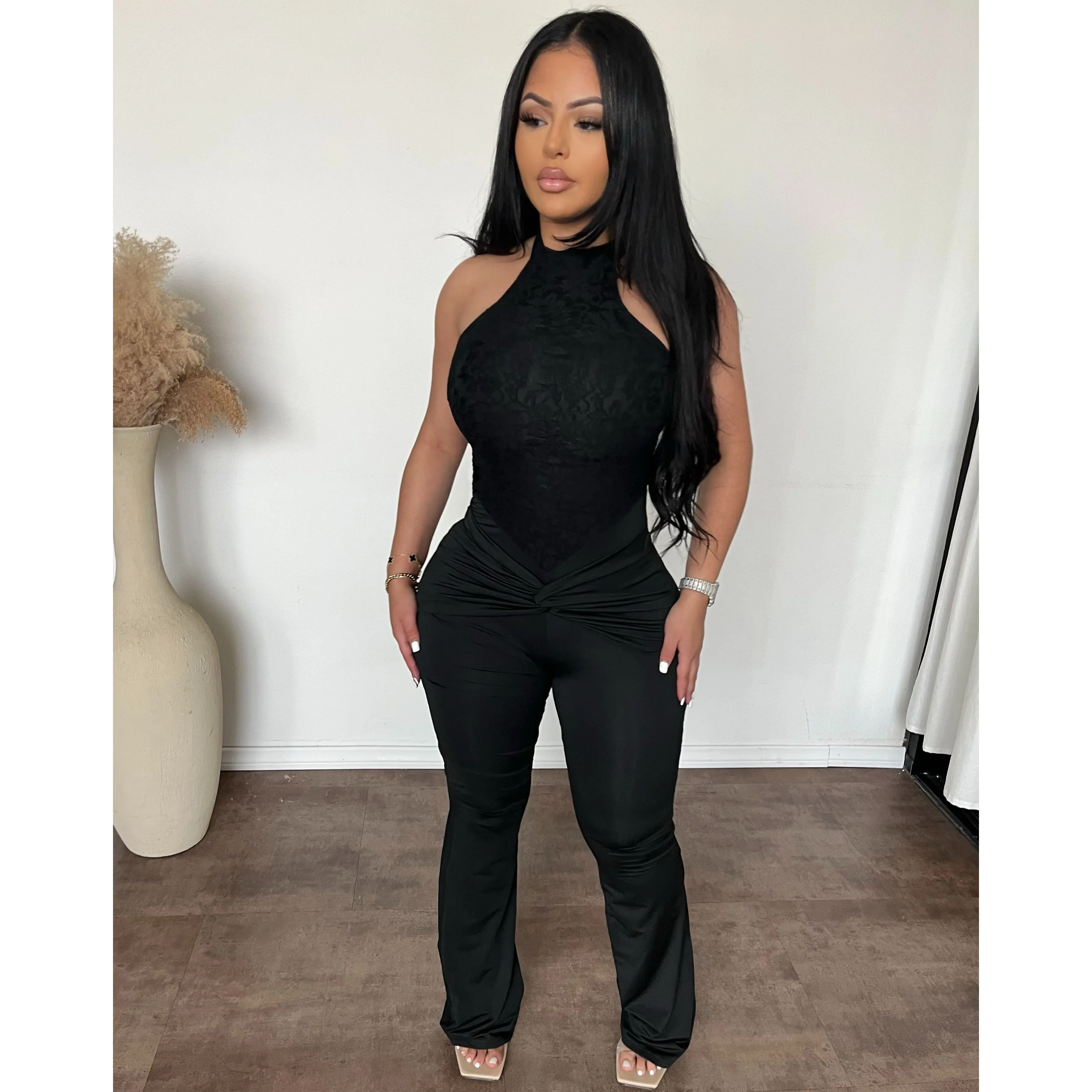 Tracy laced Jumpsuit (Black) sold by OOTDFash