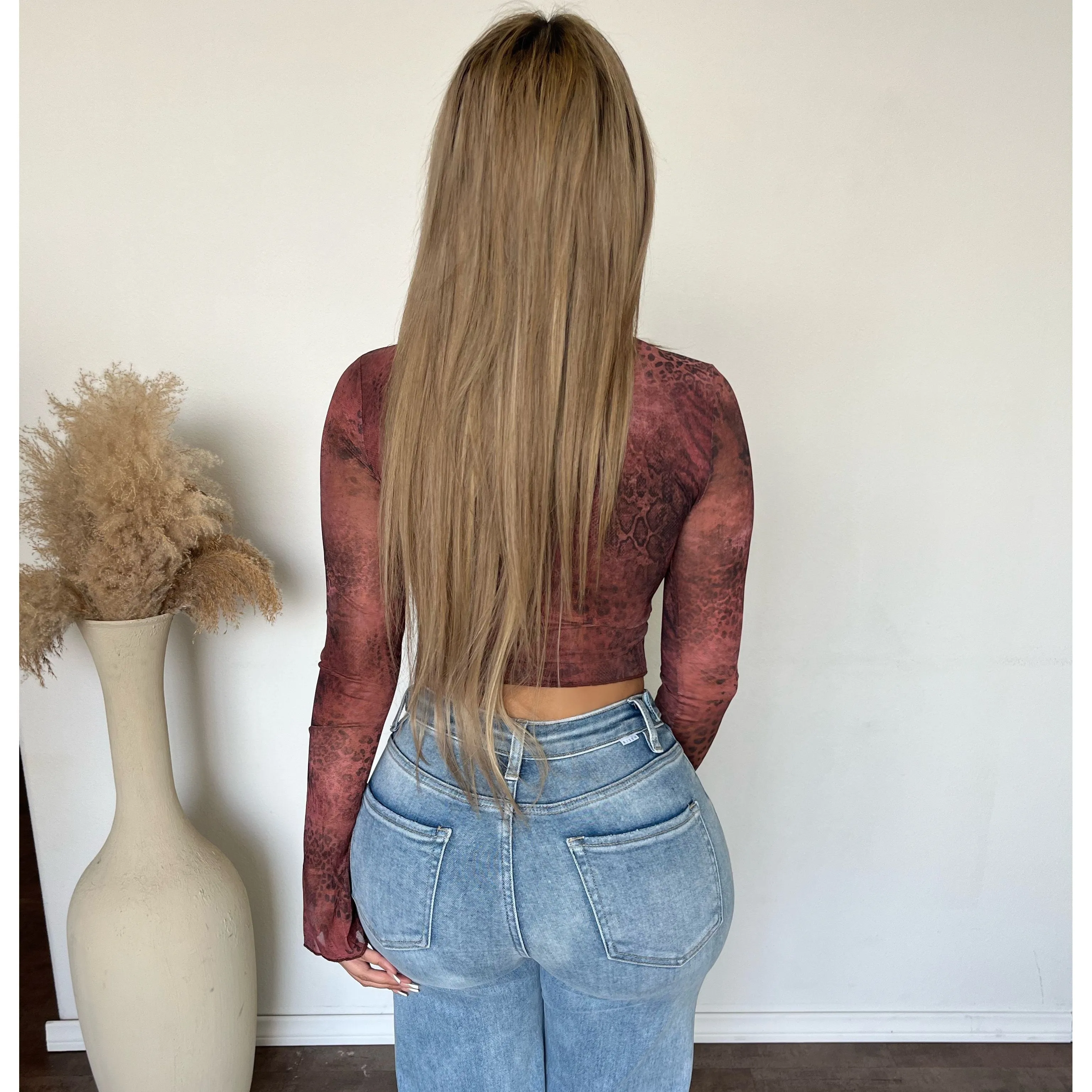 Isabella Printed Long Sleeve Top (Rust) sold by OOTDFash product image thumbnail 2