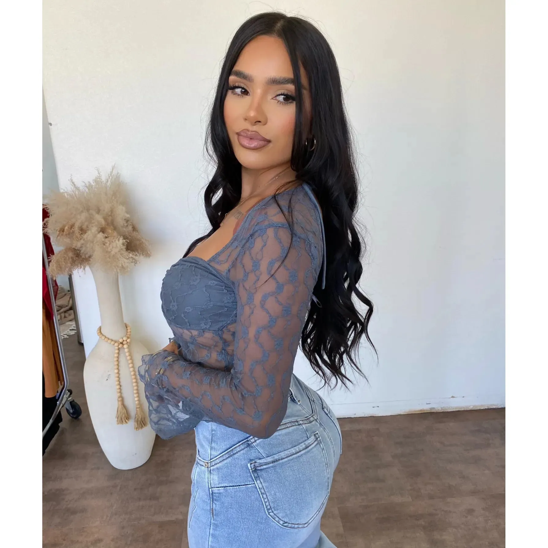 Tiff lace top (Charcoal) sold by OOTDFash product image thumbnail 2